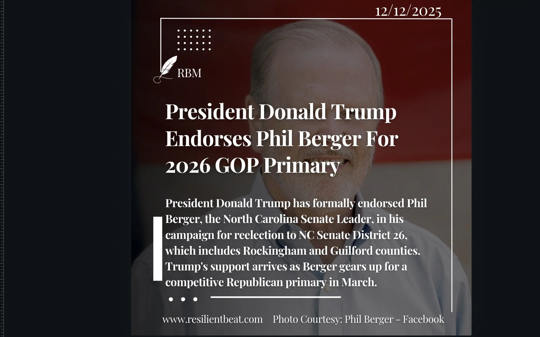 President Trump Endorses Phil Berger For 2026 gOP Primary 