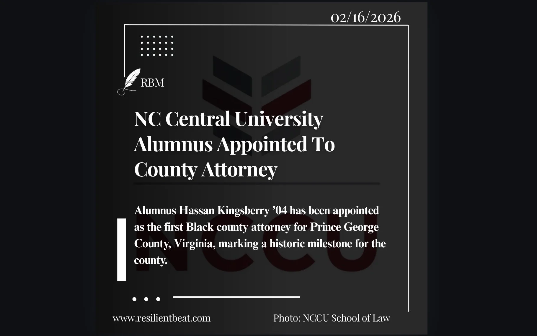 NCCU Alumnus Appointed To County Attorney