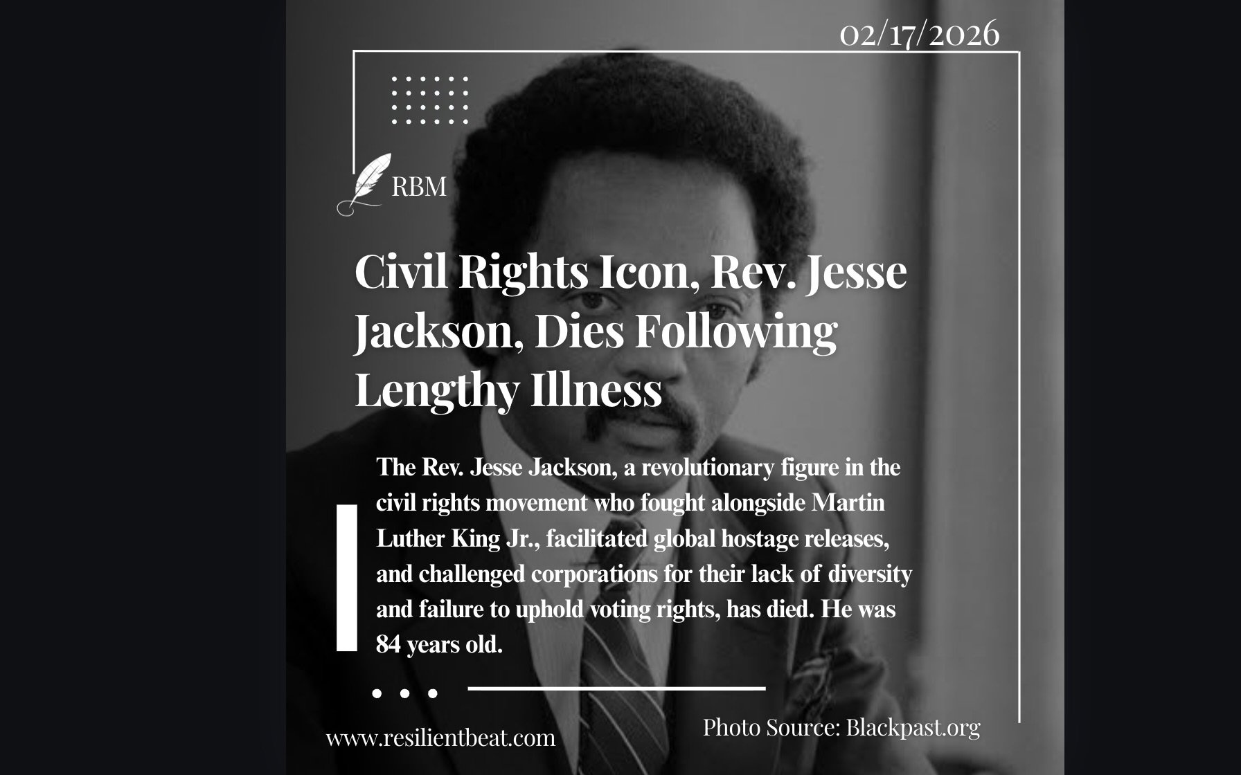 Civil Rights Icon Rev. Jesse Jackson Passes Away
