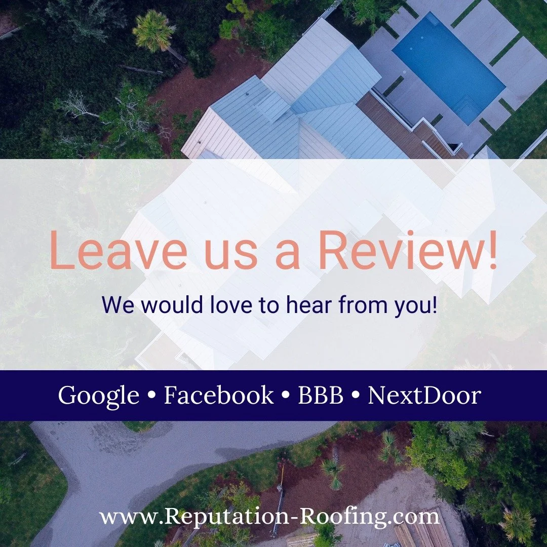 We LOVE hearing from our customers! If you haven't already, please leave us a review on the platform of your choice! Here are the links:

👉 Facebook - https://www.facebook.com/ReputationRoofing/reviews

👉 Google - https://g.page/r/CfY84xaamnwUEAE/r