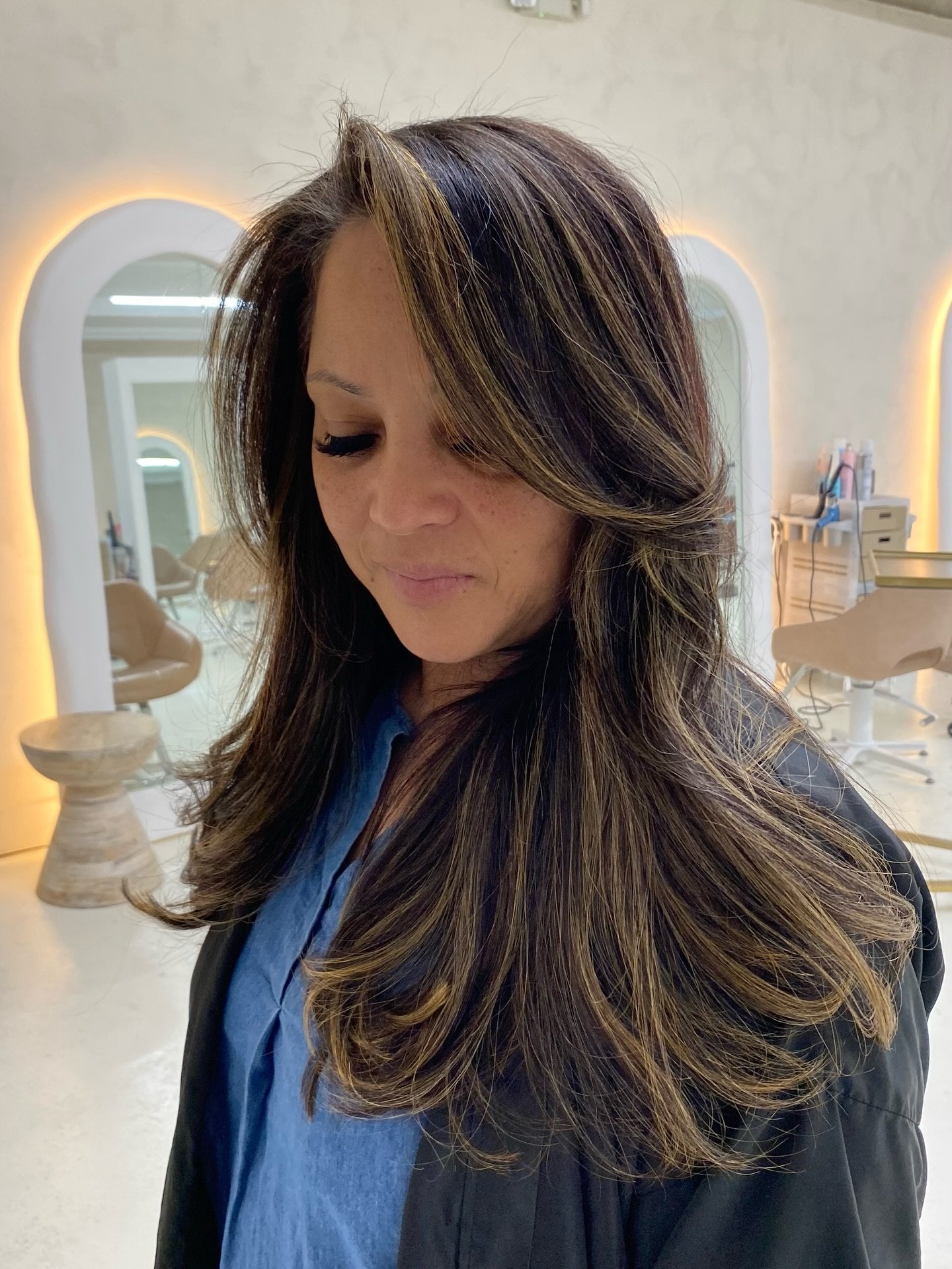 The start of new journeys! NEW Hair, Married Women and Aging Gracefully! In this #colorcorrection service my mother wanted something that would transition he Gary hair. She has been dying her hair black for 33 years and this day marks the day of new 