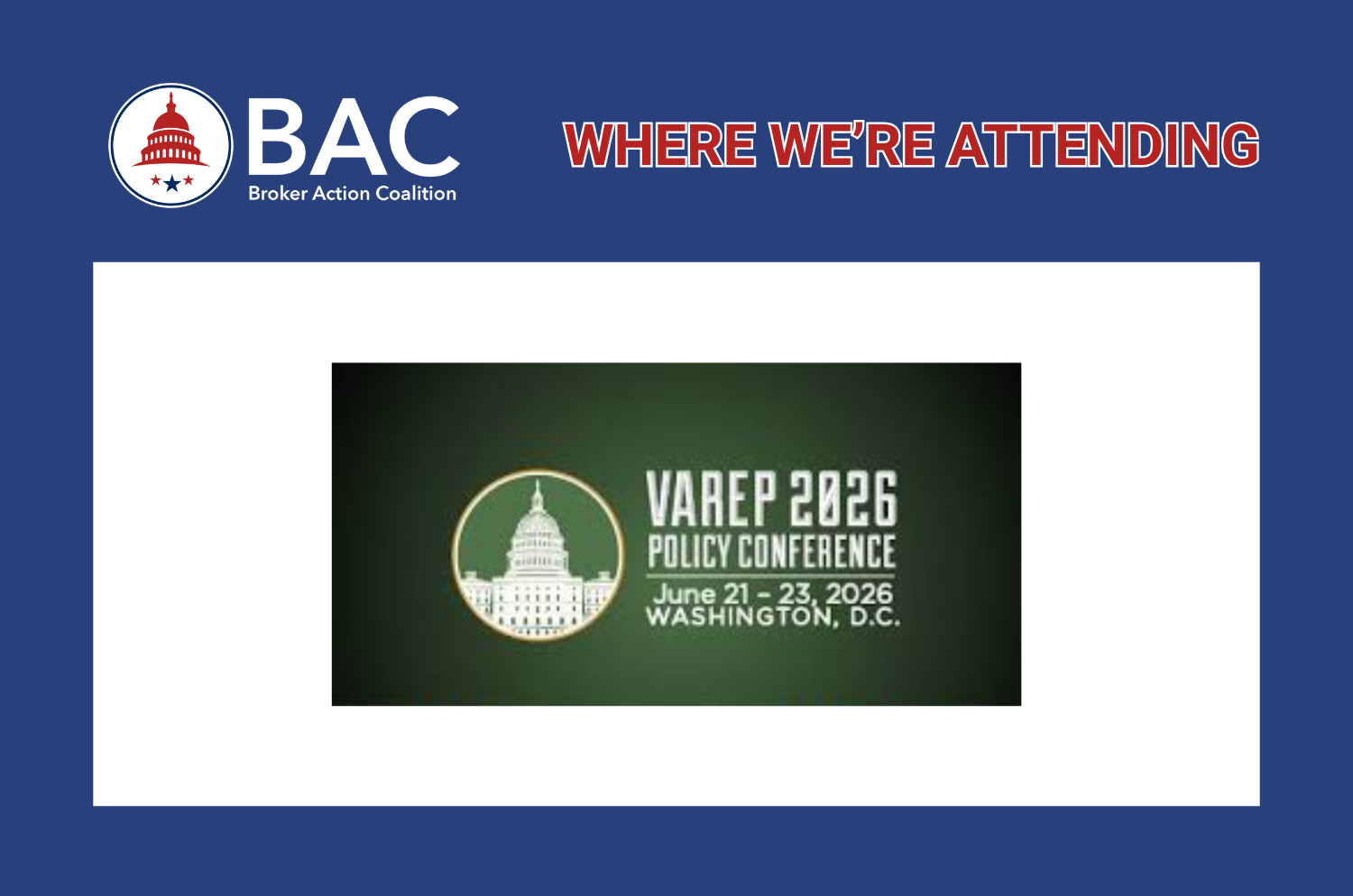 BAC Attending: VAREP Policy Conference | 📍Washington, DC