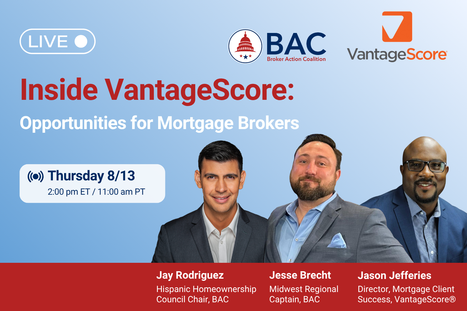 Inside VantageScore: Opportunities for Mortgage Brokers | 📍Facebook/LinkedIn Live