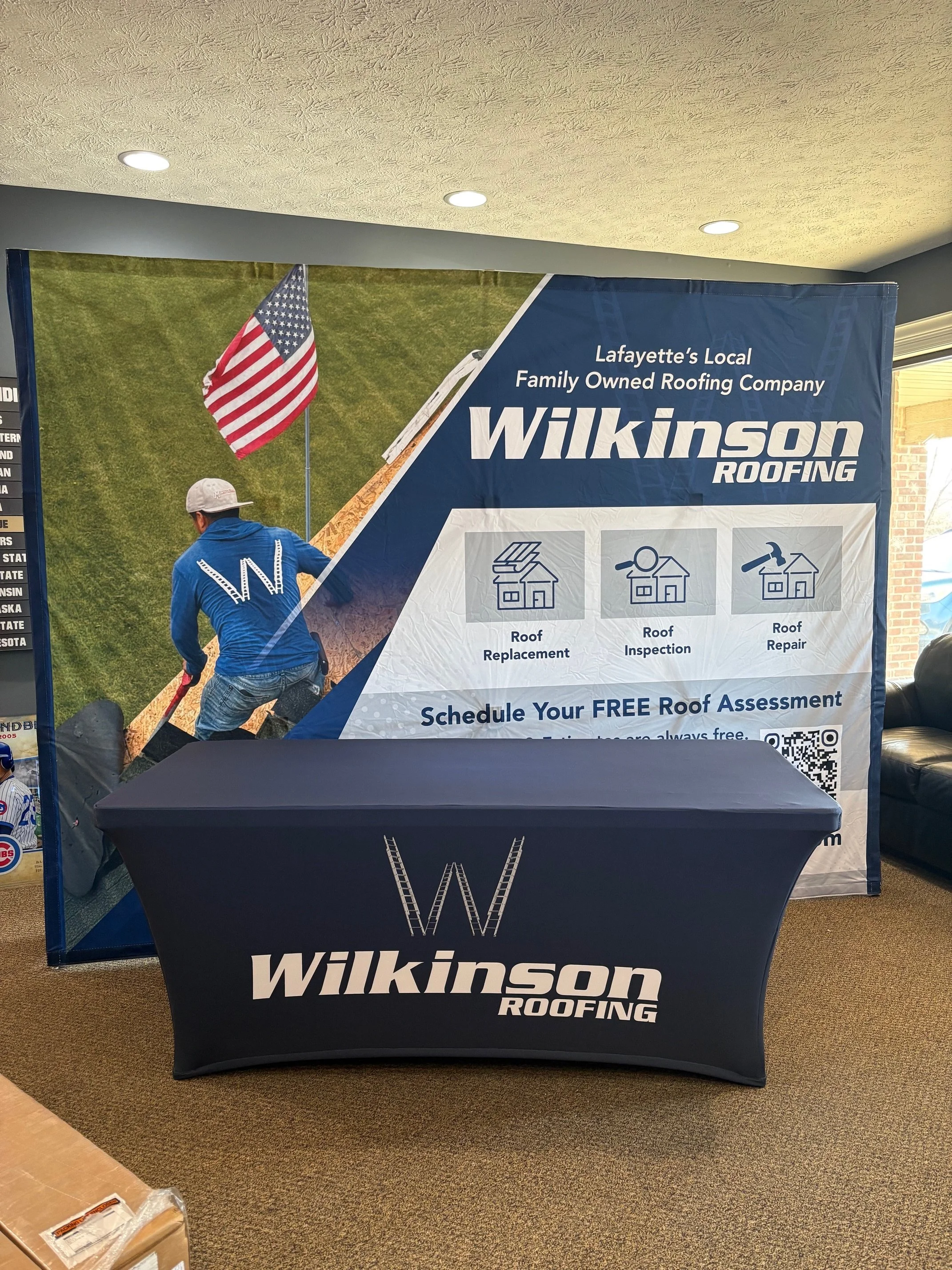 Wilkinson Tradeshow Backdrop and Table Cloth