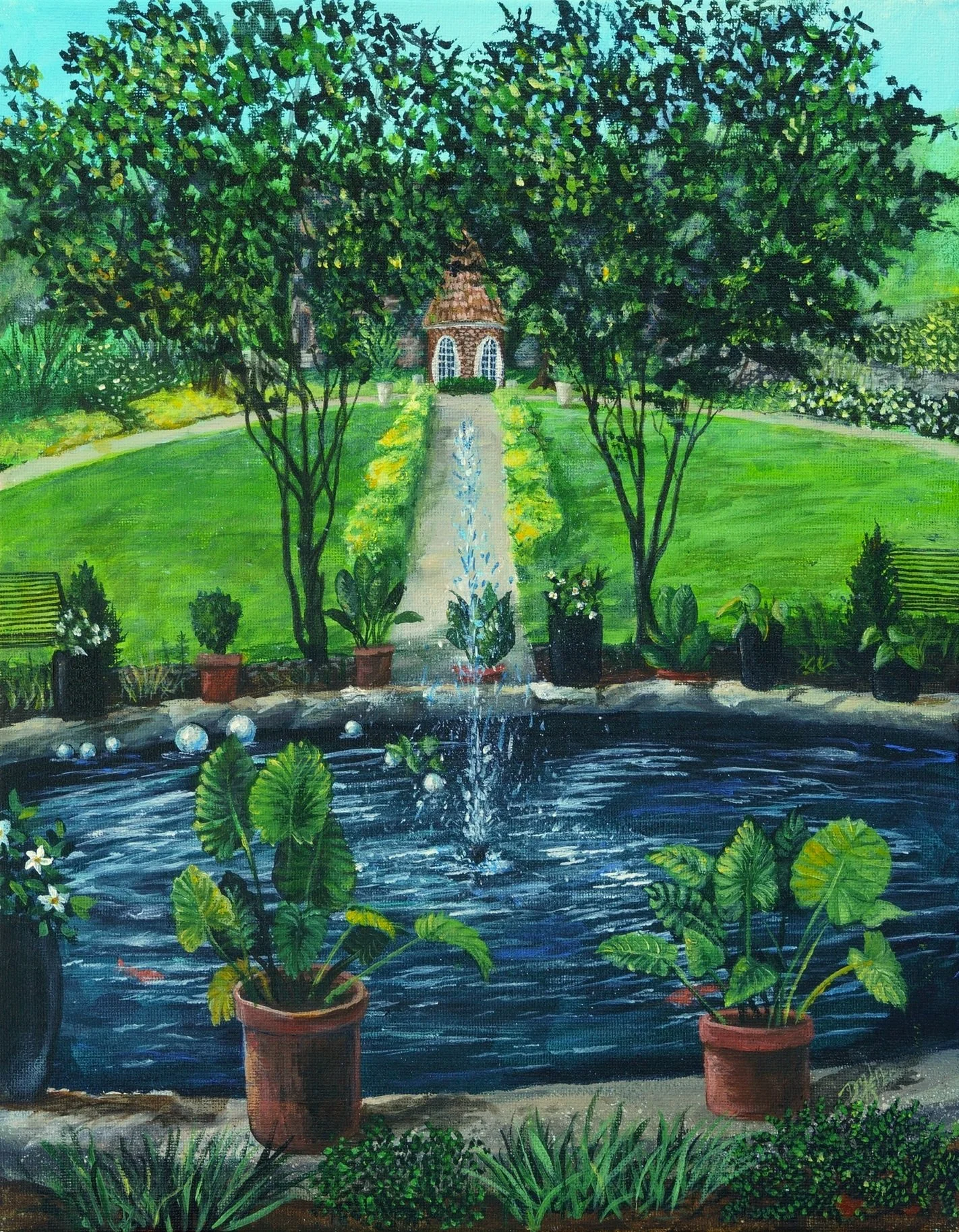 8" by 10" wrapped canvas Sunken Gardens