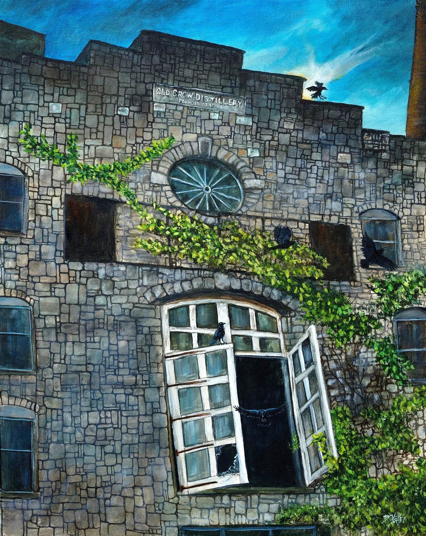 8" by 10" wrapped canvas print Murder at the Distillery
