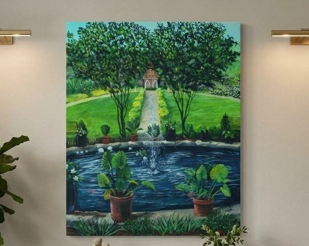 11" by 14" wrapped canvas " Sunken Gardens" giclée print