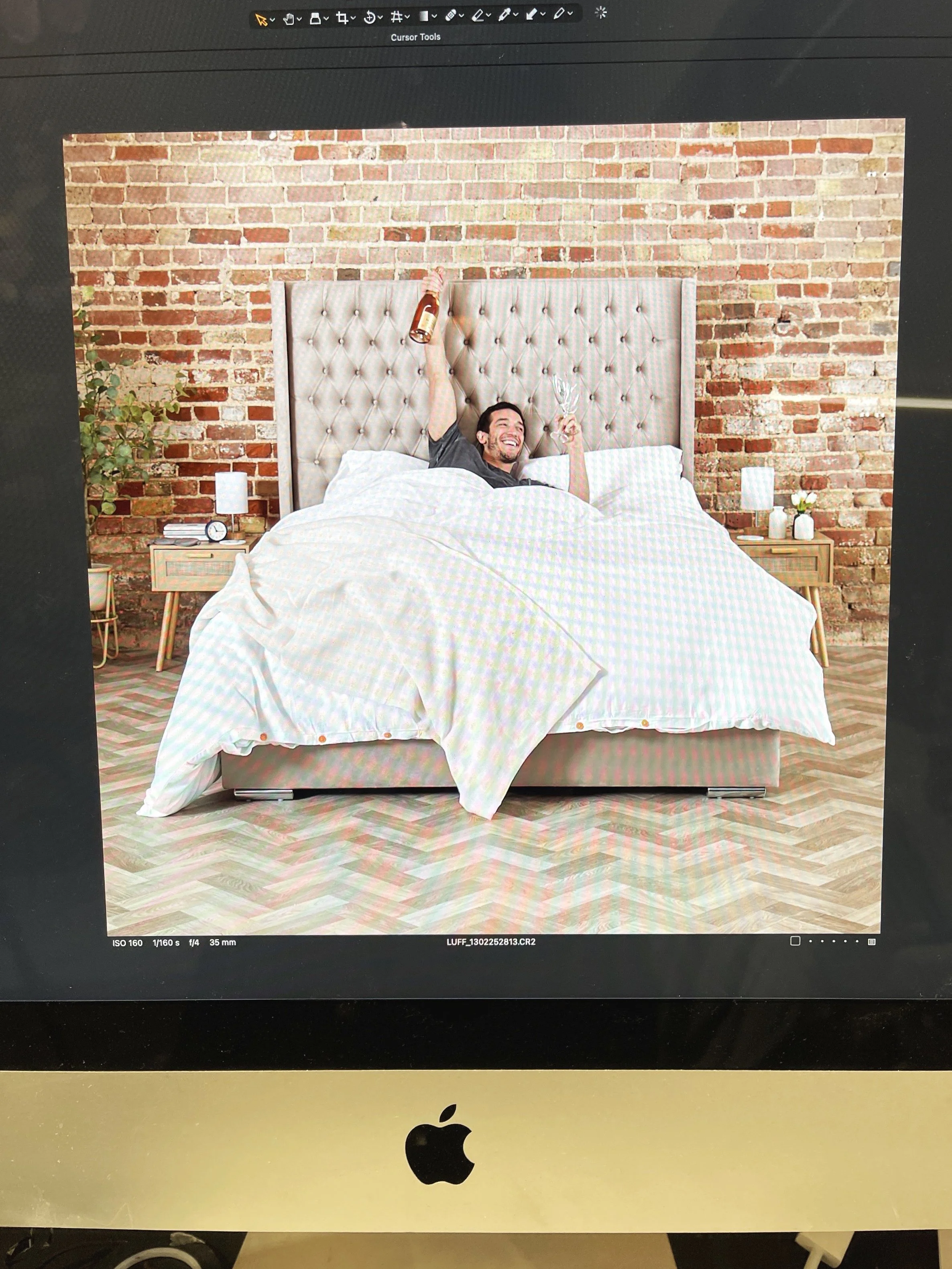 Bedding studio shoot