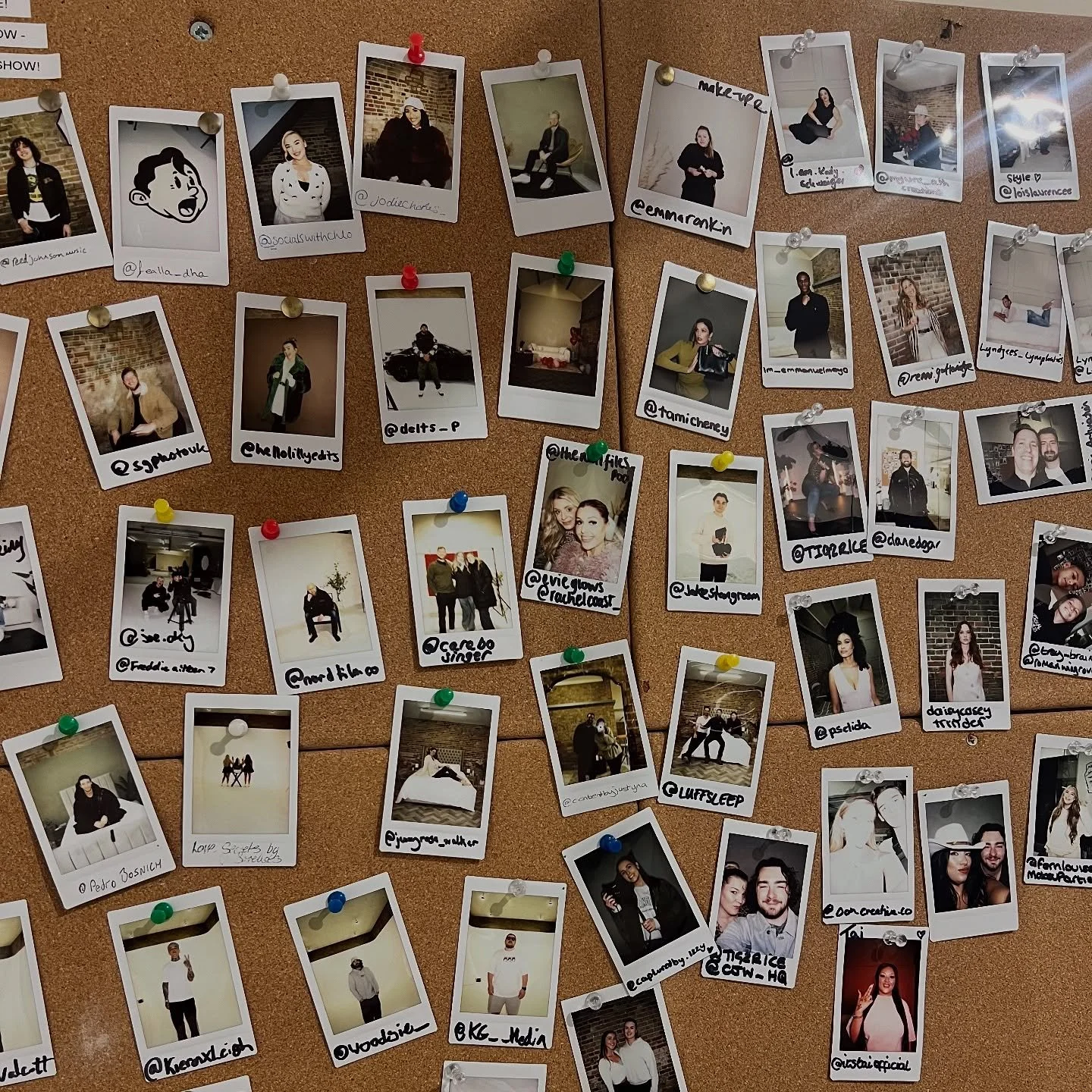 Our “Social Wall” ~ full of other creatives, models, brands, and friends.
I love seeing people look at this and add people, and say “OMG I know her” π₯°
Bringing people together i#literally fills my heart with joy
#polaroi