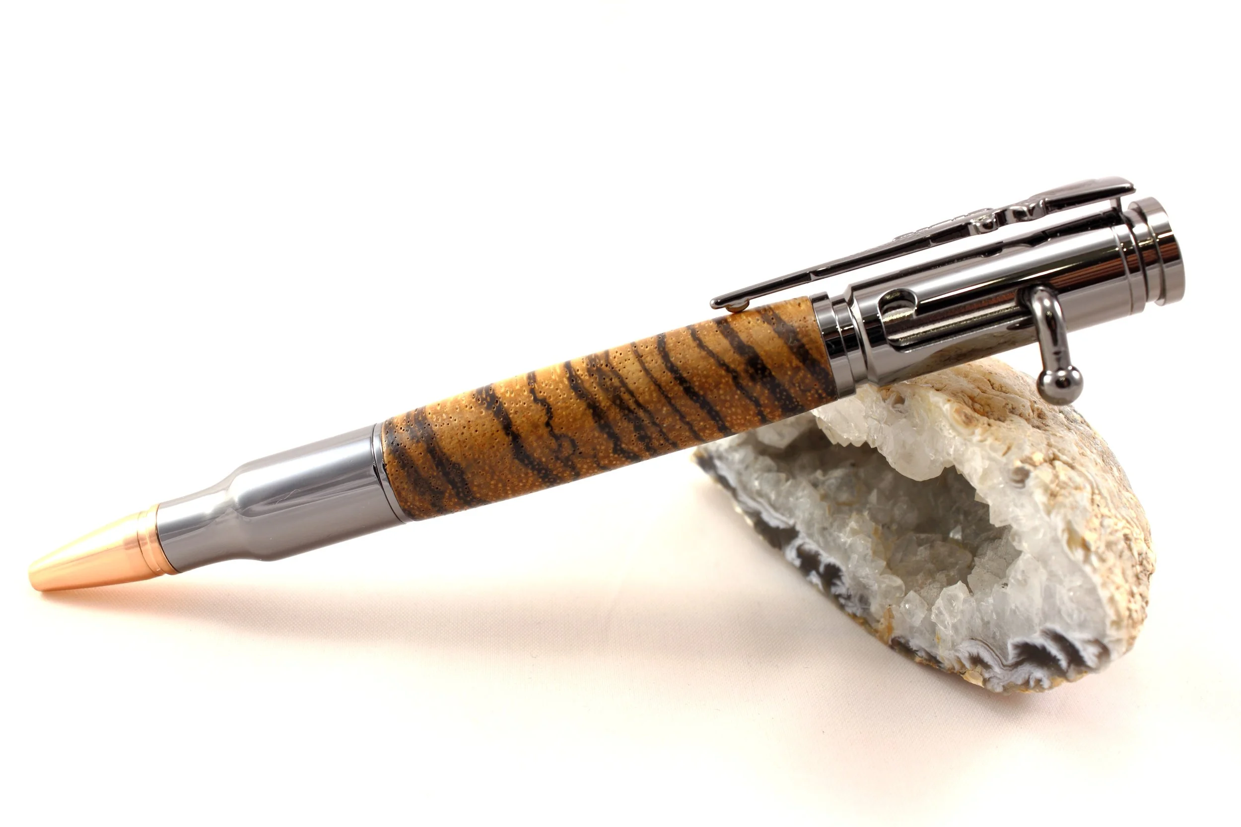 Spezieller Kugelschreiber aus Zebrano, Hirnholz