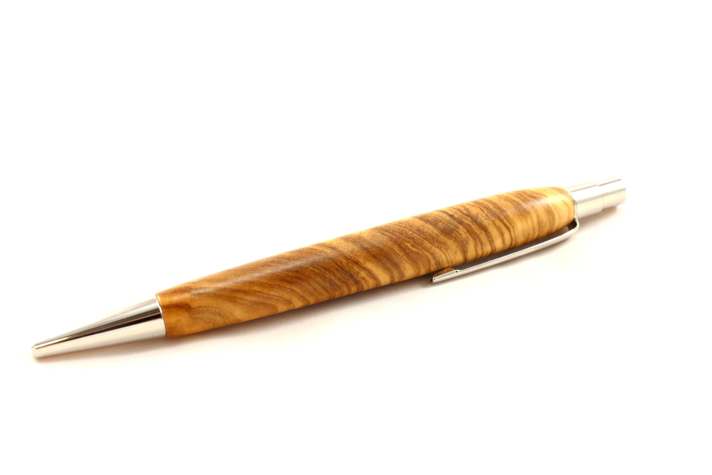 Klickkugelschreiber aus Olivenholz