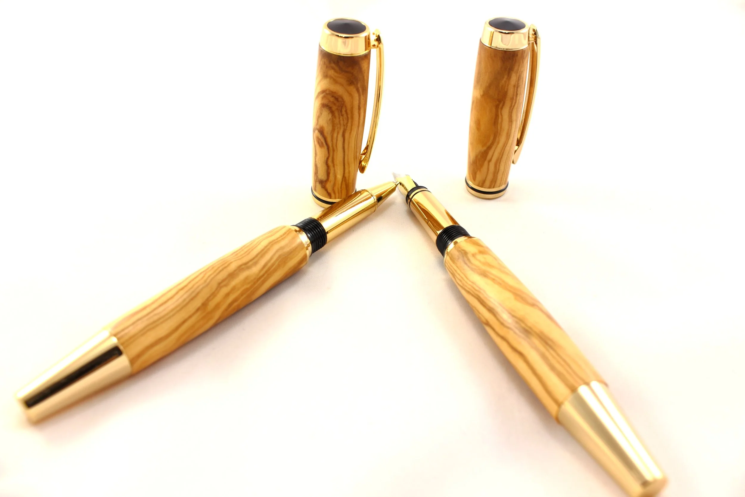 Set Tintenroller und Füller aus Olivenholz