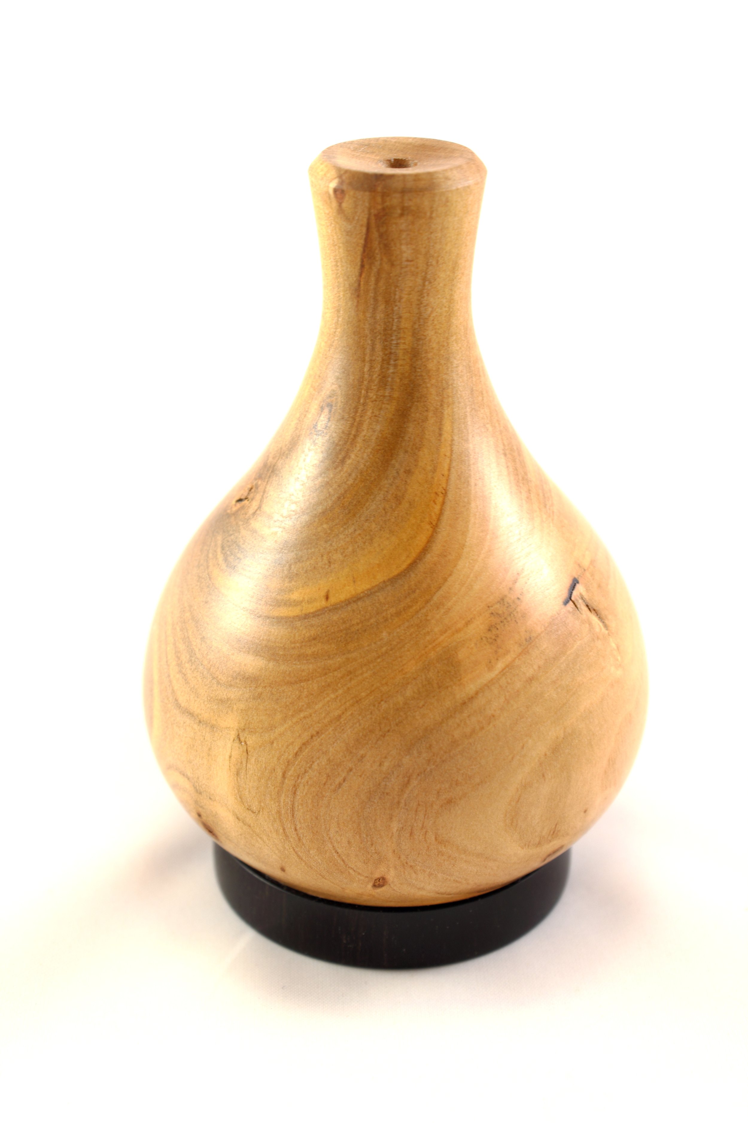 Salzstreuer aus gestocktem Birnbaum und Ebenholz