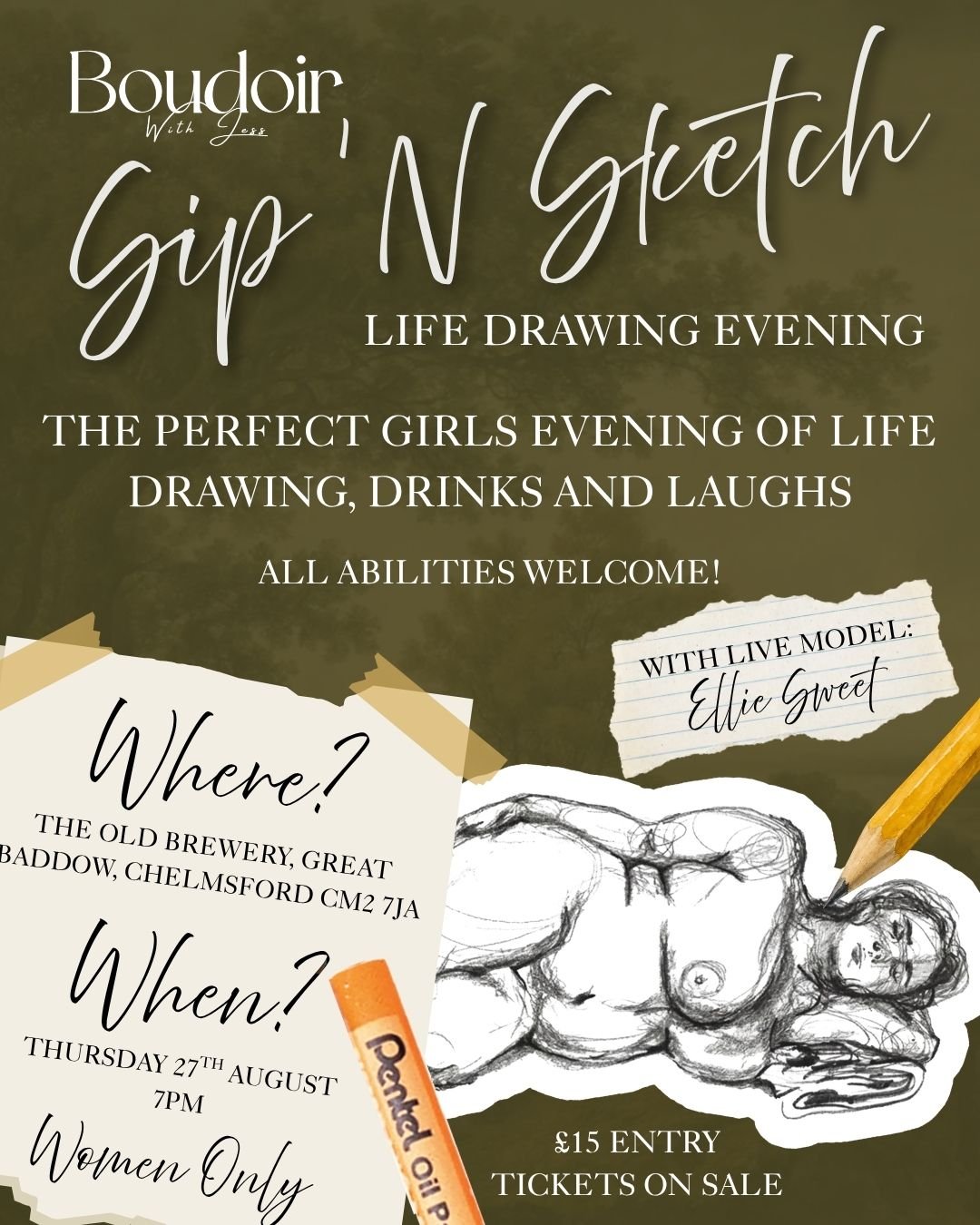 Sip N' Sketch - With Life Model Ellie