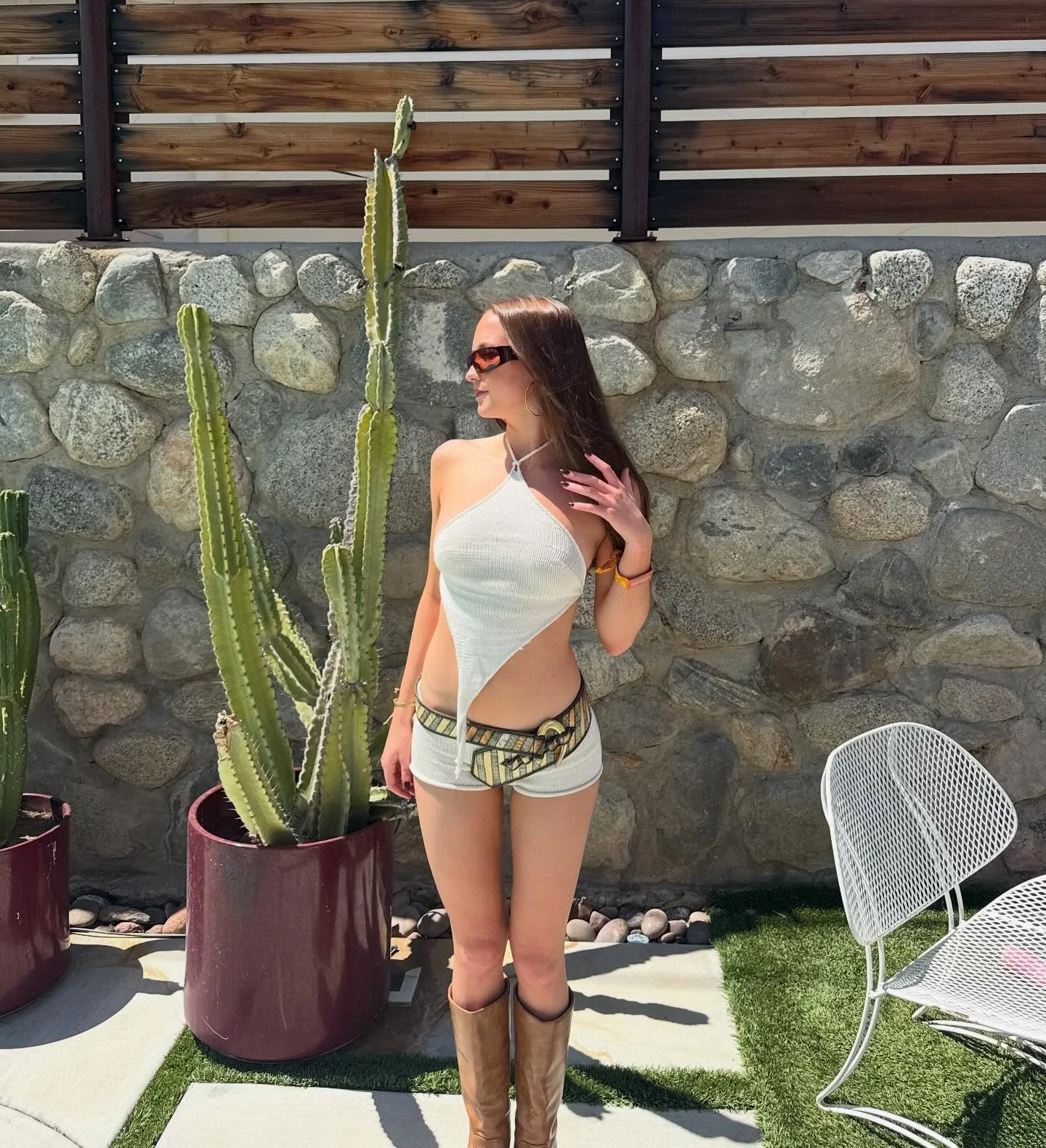 @amelie_sadler in custom @knitti.bitti at Coachella for the second year in a row she&rsquo;s my forever muse hallelujah