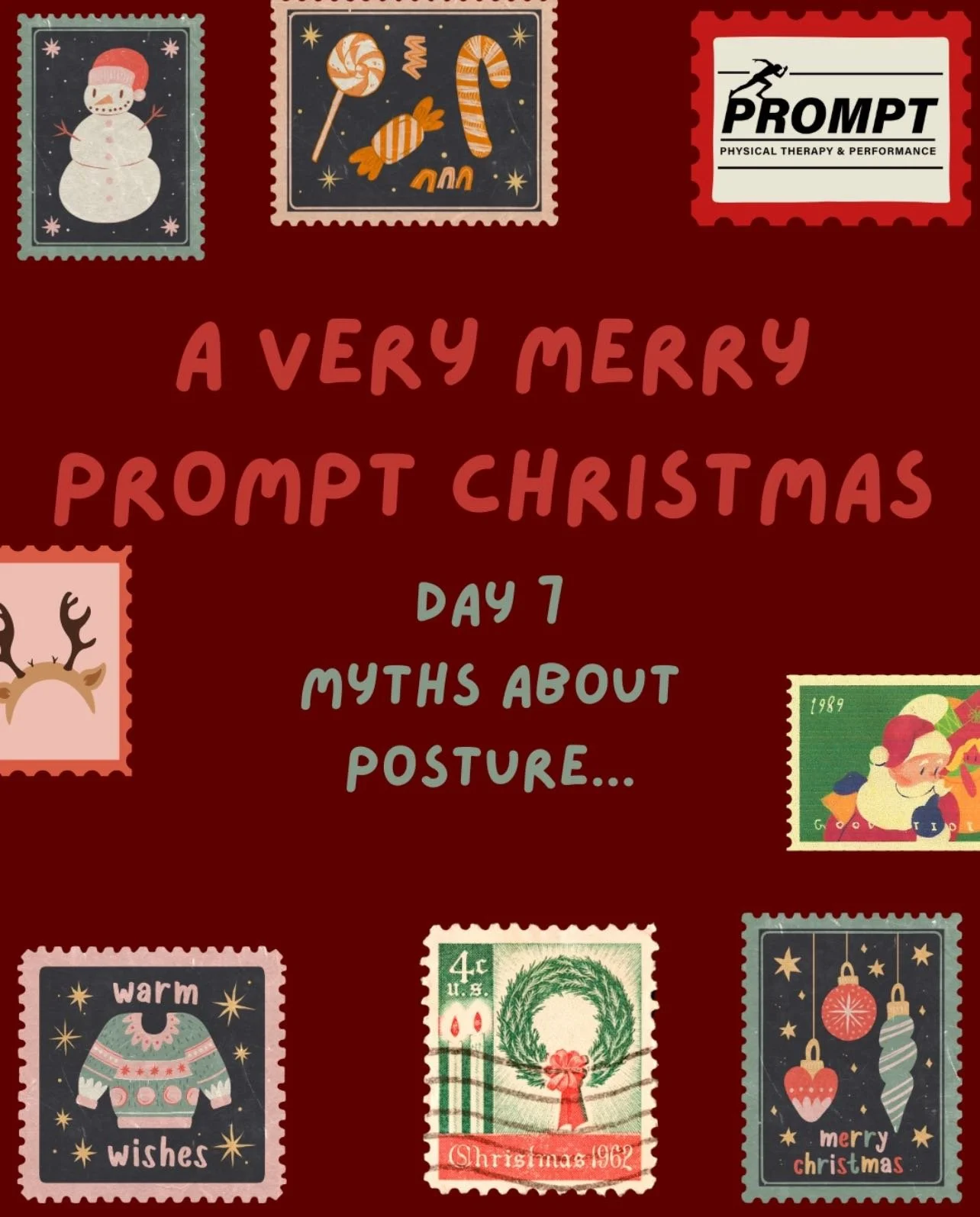 🎄 Day 7: Posture 🎄Even with good sitting posture, staying still too long strains the body. Research suggests breaking up sitting time by standing, stretching, changing positions, or walking at least every 30 minutes helps reduce muscle stiffness, i