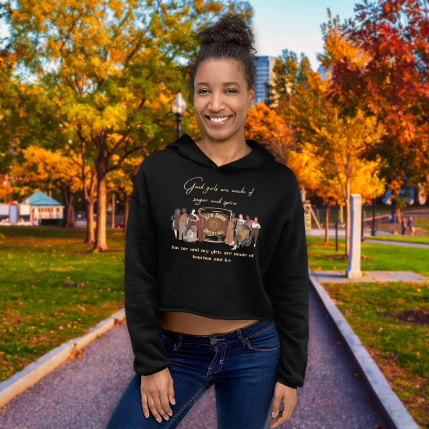 My Girls Cropped Sweatshirt Black
