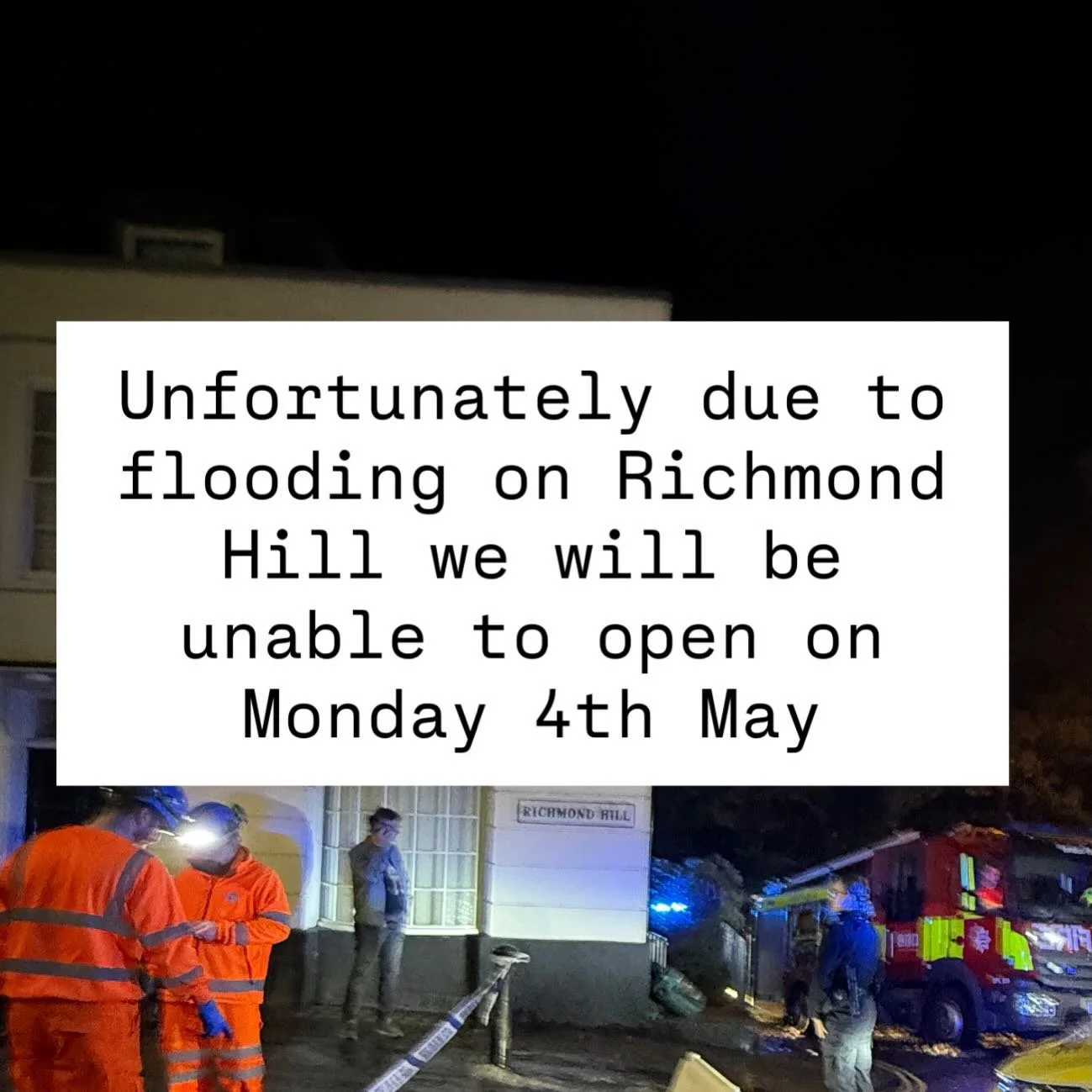 Sorry to post this but due to the flooding that began on Sunday night, we are unable to open on Monday 4th. Unfortunately the water has entered our basement and additionally we cannot guarantee access to water. Will post with any updates!
