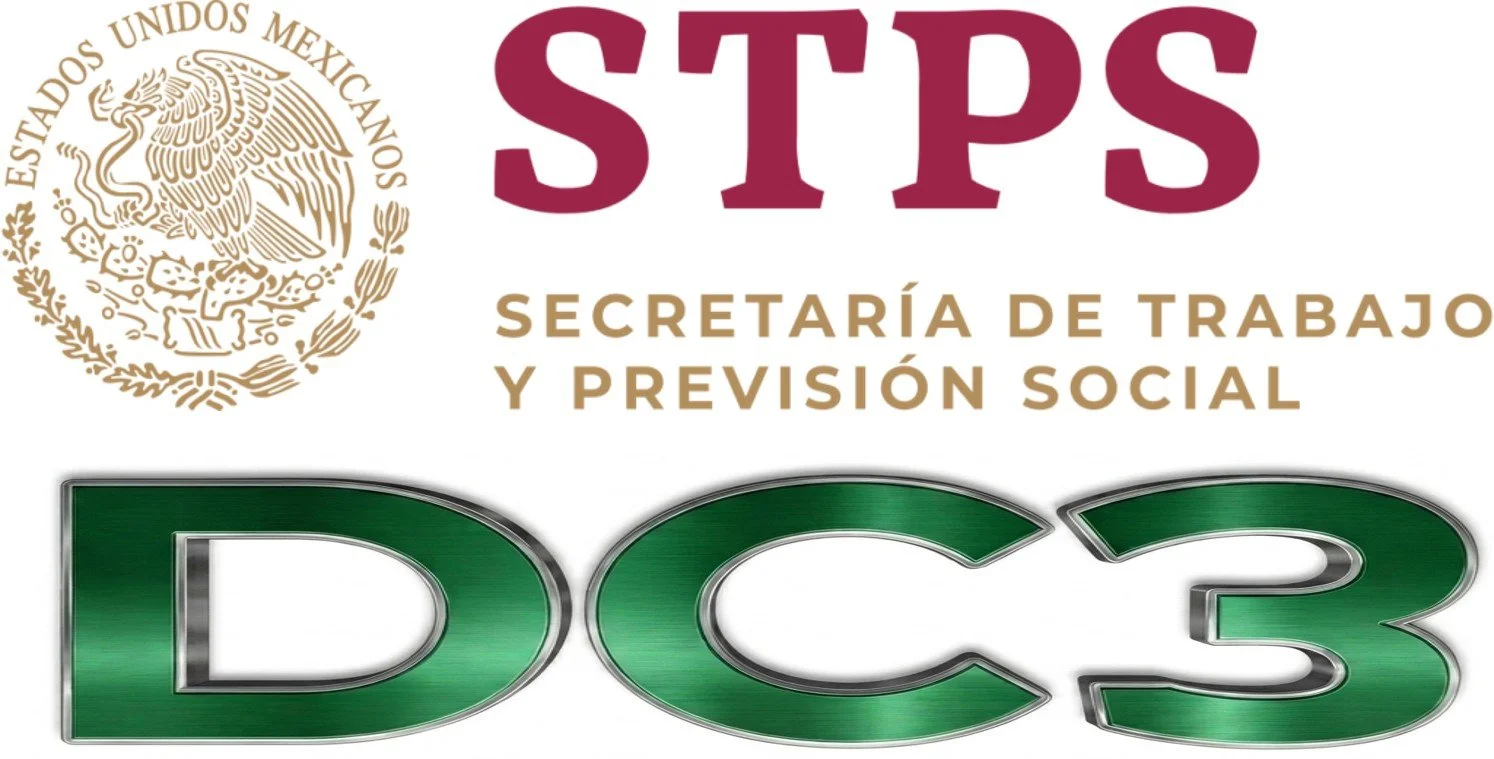 Logo of the Mexican Social Security Institute (IMSS) with text in Spanish that reads 'STPS Secretaría de Trabajo y Previsión Social D.C.3' and the emblem of Mexico.