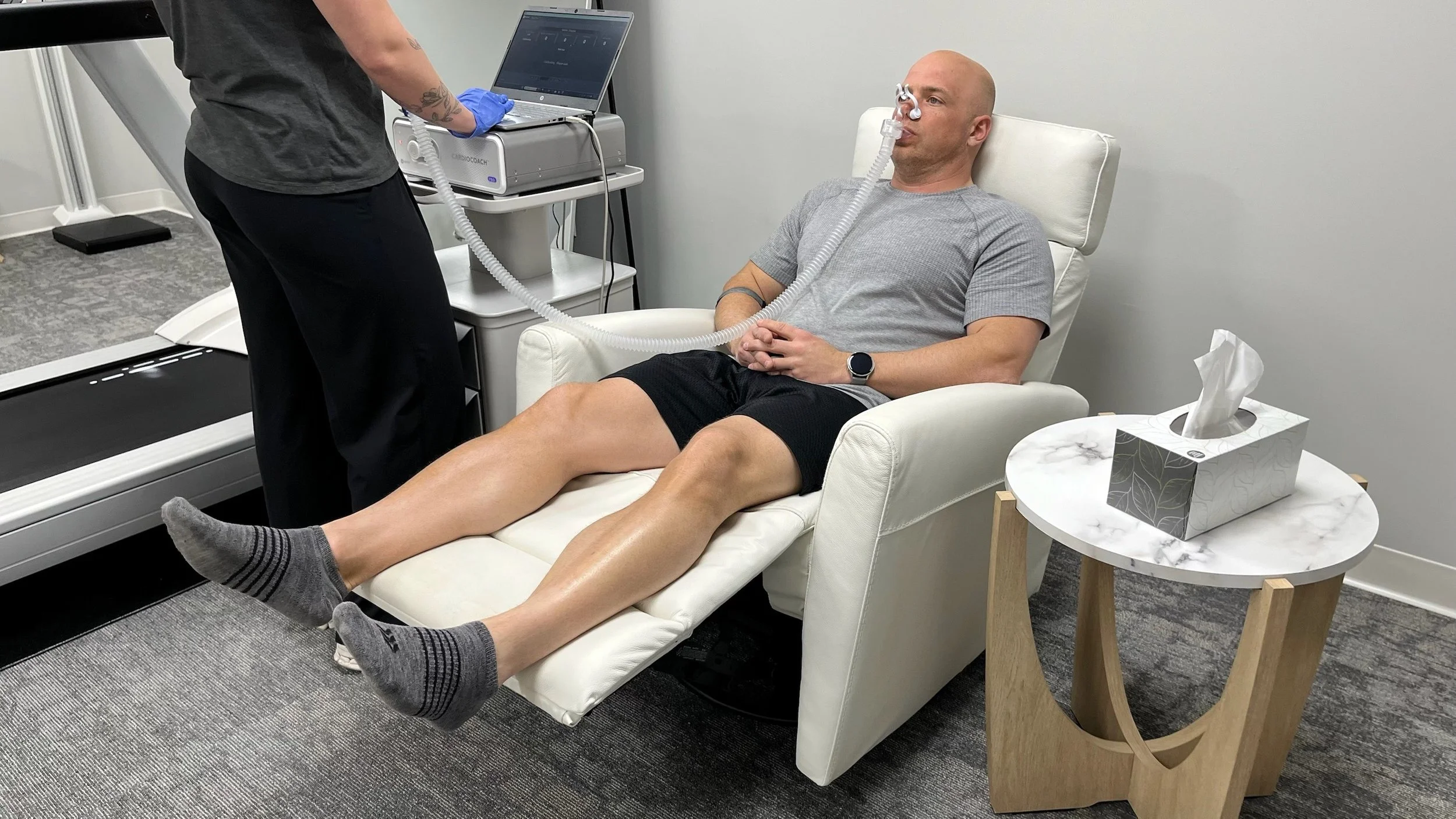 Woman doing an RMR test