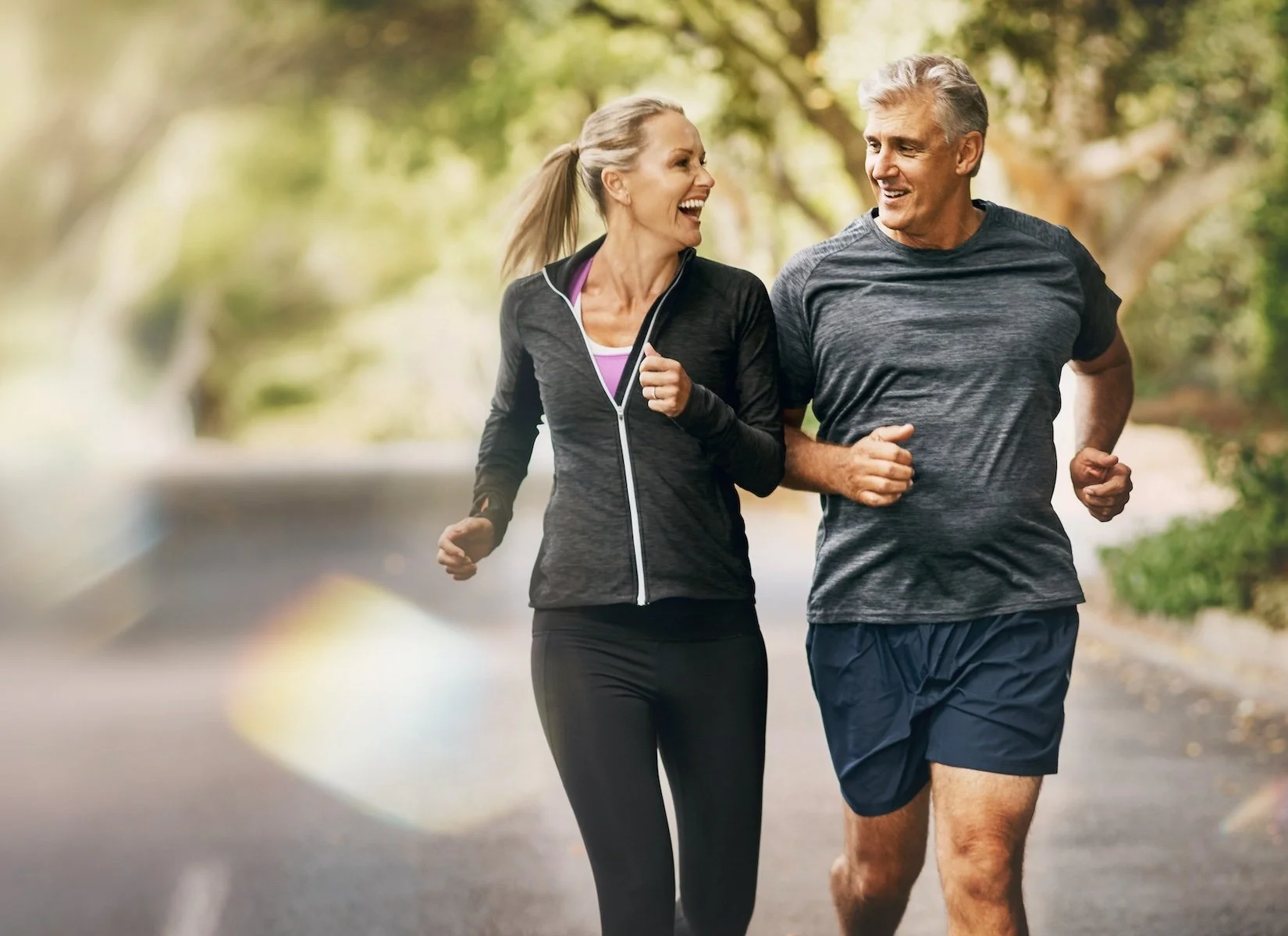Man and Woman running