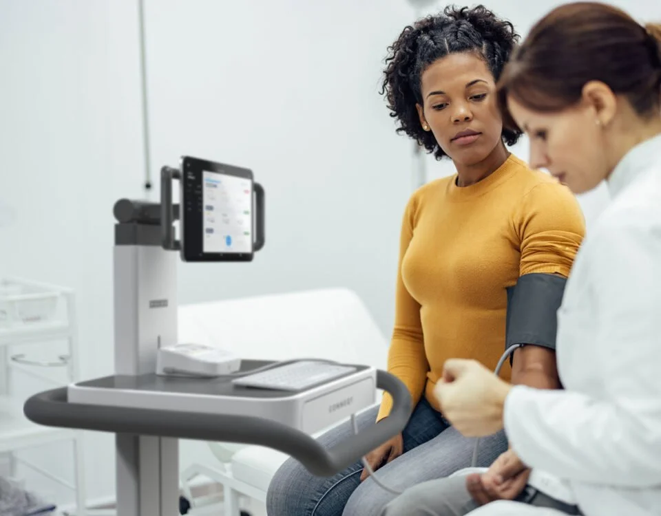 Woman getting heart health tested