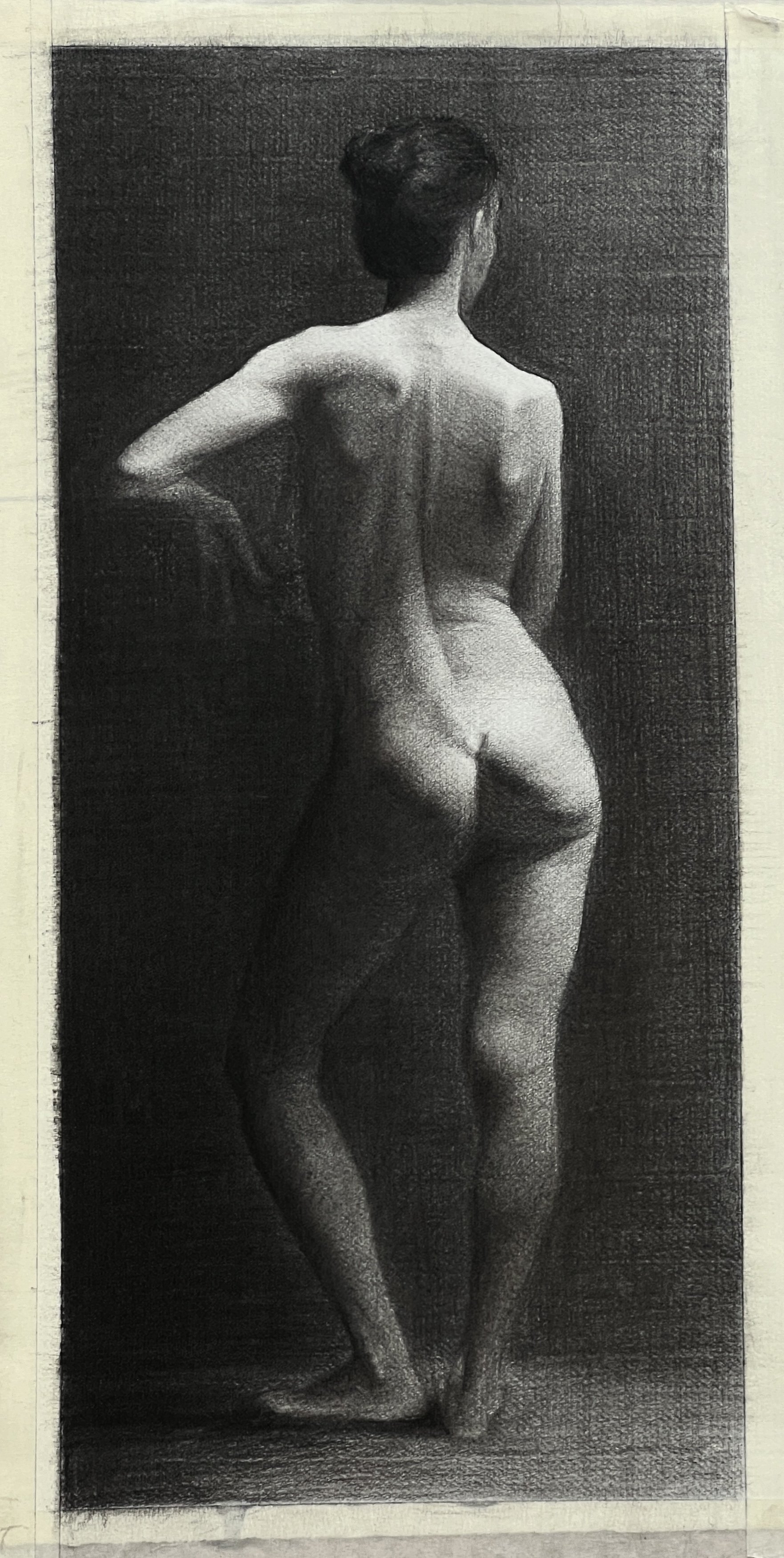 Life drawing, charcoal on Roma paper