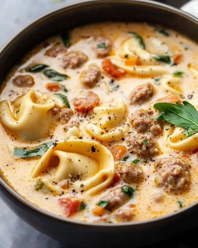 Creamy Italian Sausage Tortellini Soup