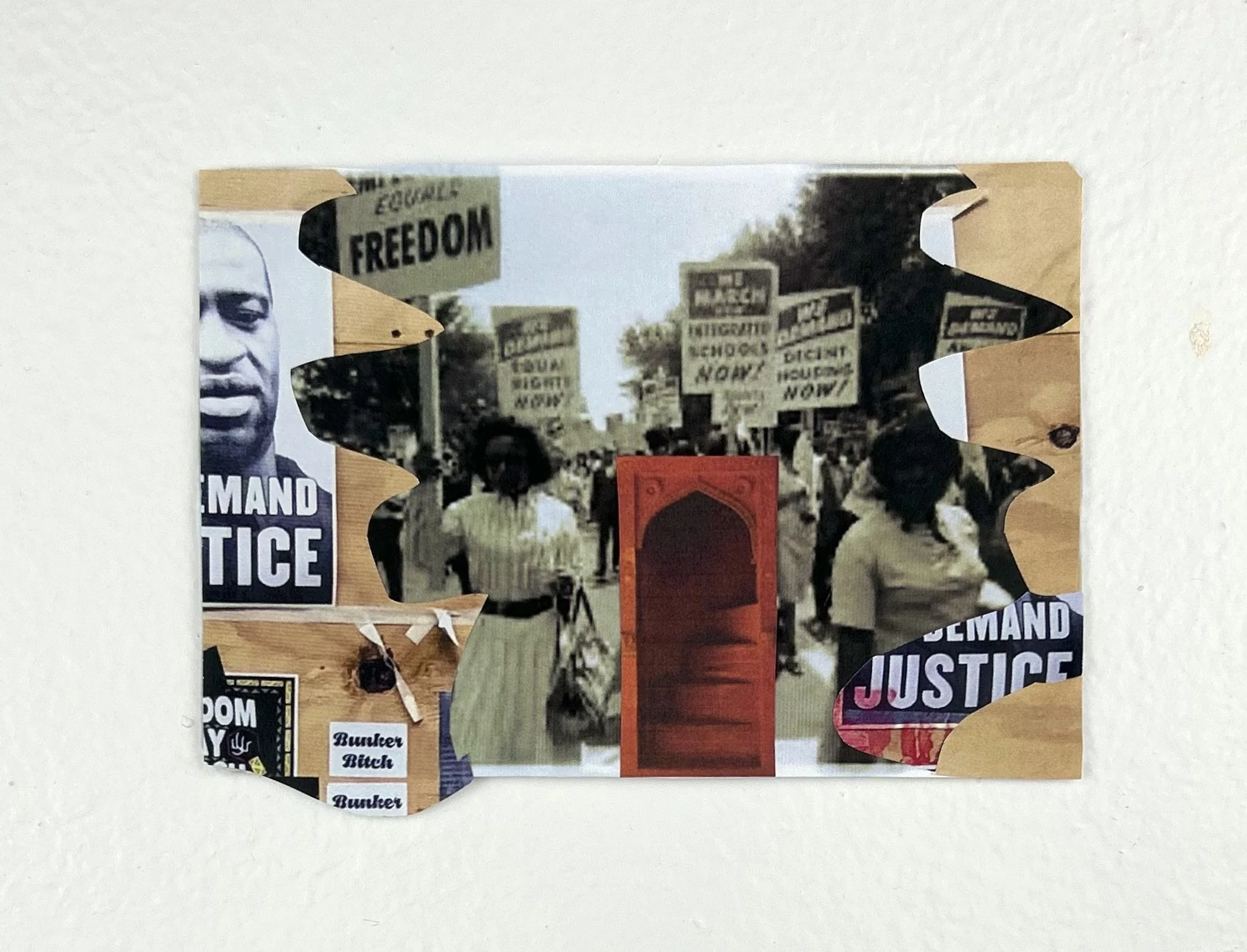 Timewarp, 2025, Collage on Paper, 4"x6"
