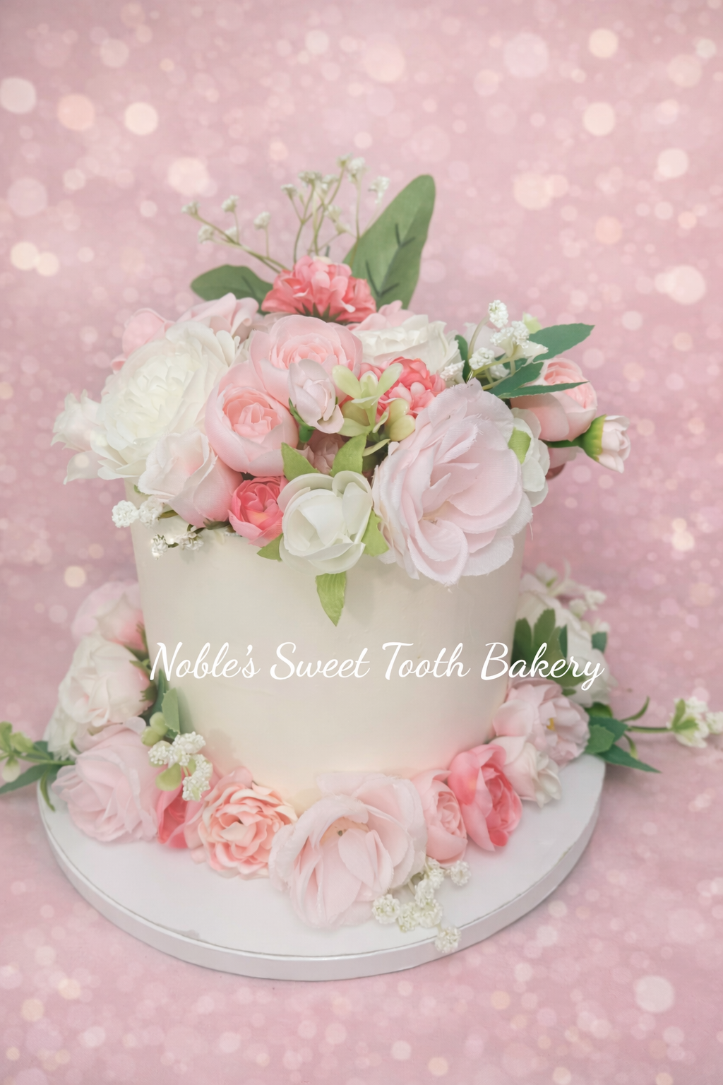 Full floral engagement cake