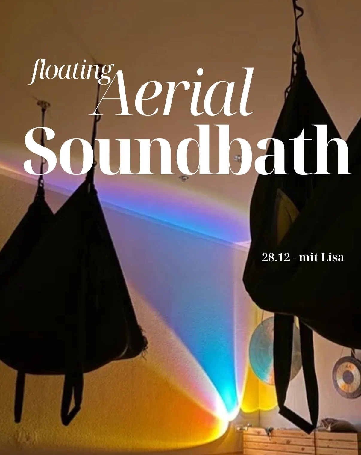 Floating into the New Year

G&ouml;nn dir am 28.12. von 17:00&ndash;18:15 Uhr eine ganz besondere Auszeit: Schwebend in der Aerial-H&auml;ngematte und getragen von sanften Kl&auml;ngen darf dein K&ouml;rper loslassen und dein Geist zur Ruhe kommen.

