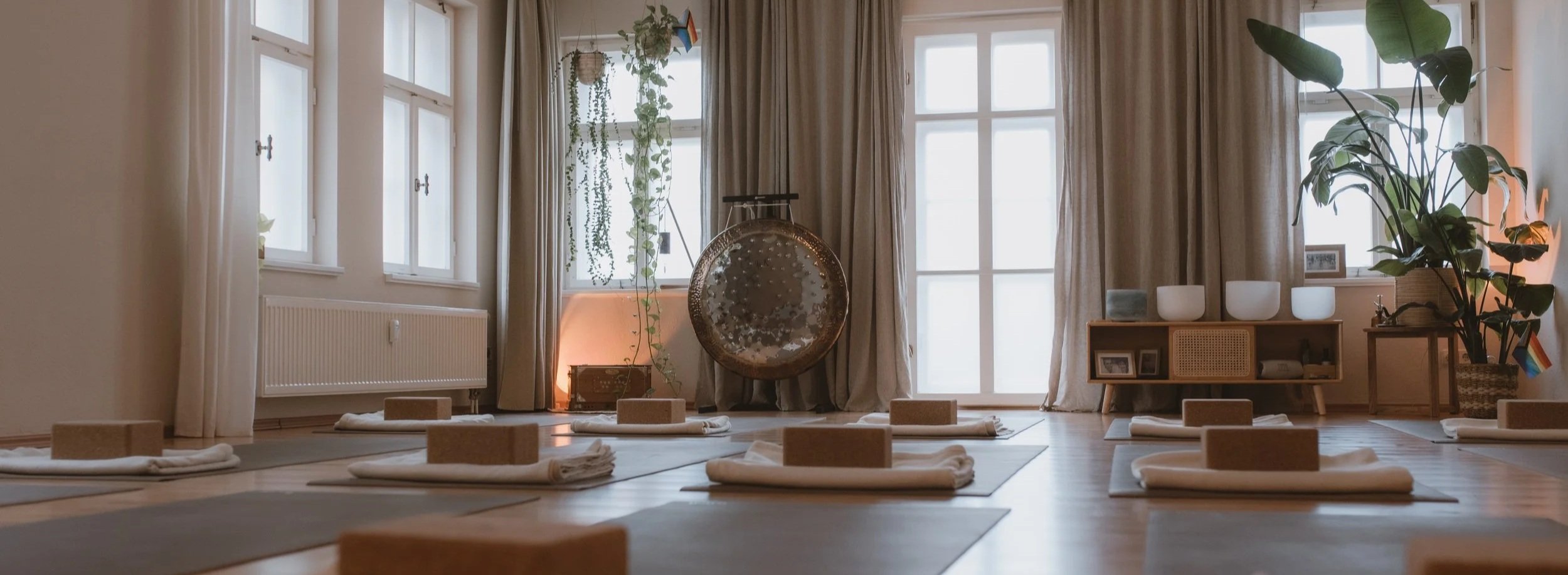 yoga studio, leipzig yoga, Leipzig yoga collective, serene yoga shala with gong