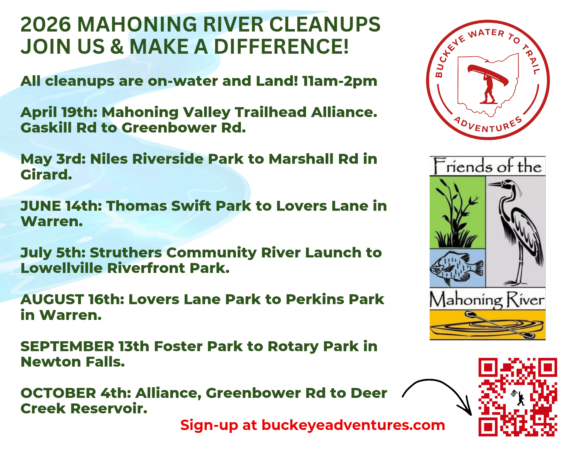 Mahoning River Clean-up  Greenbower St Car-Top Launch