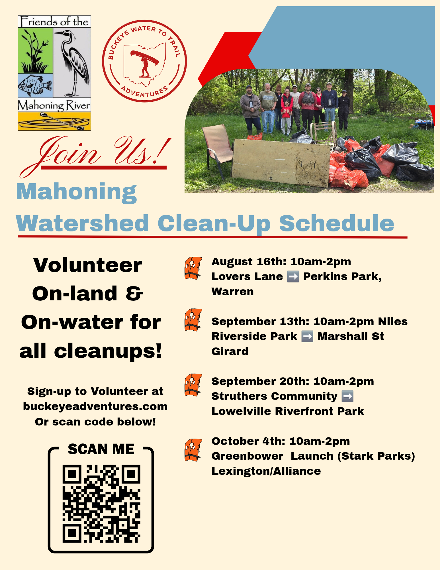 Mahoning River Clean-up Lovers Lane - Perkins Park
