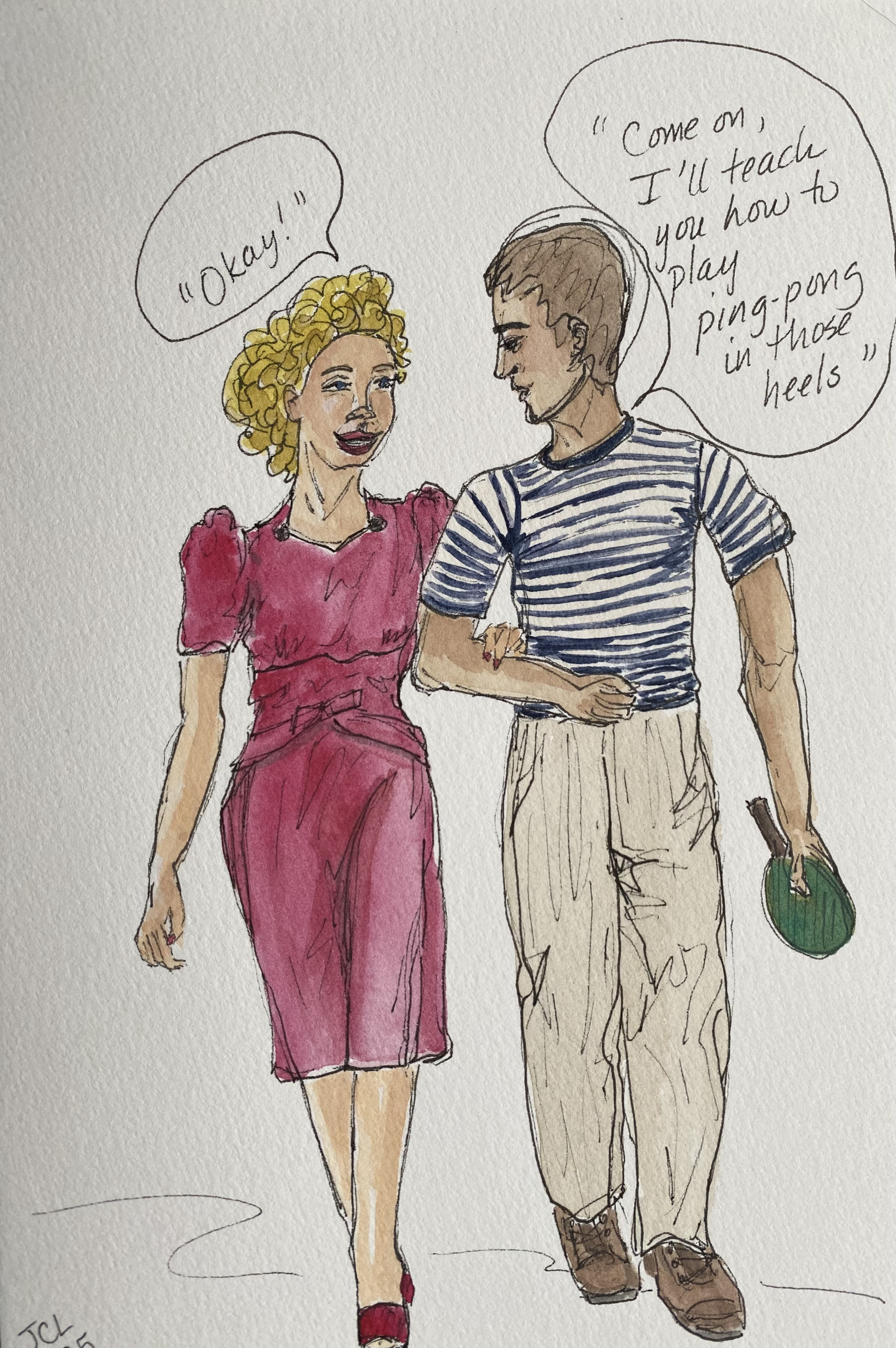 “Okay!” 6 x 9” watercolor sketch on 140 lb. cold pressed paper