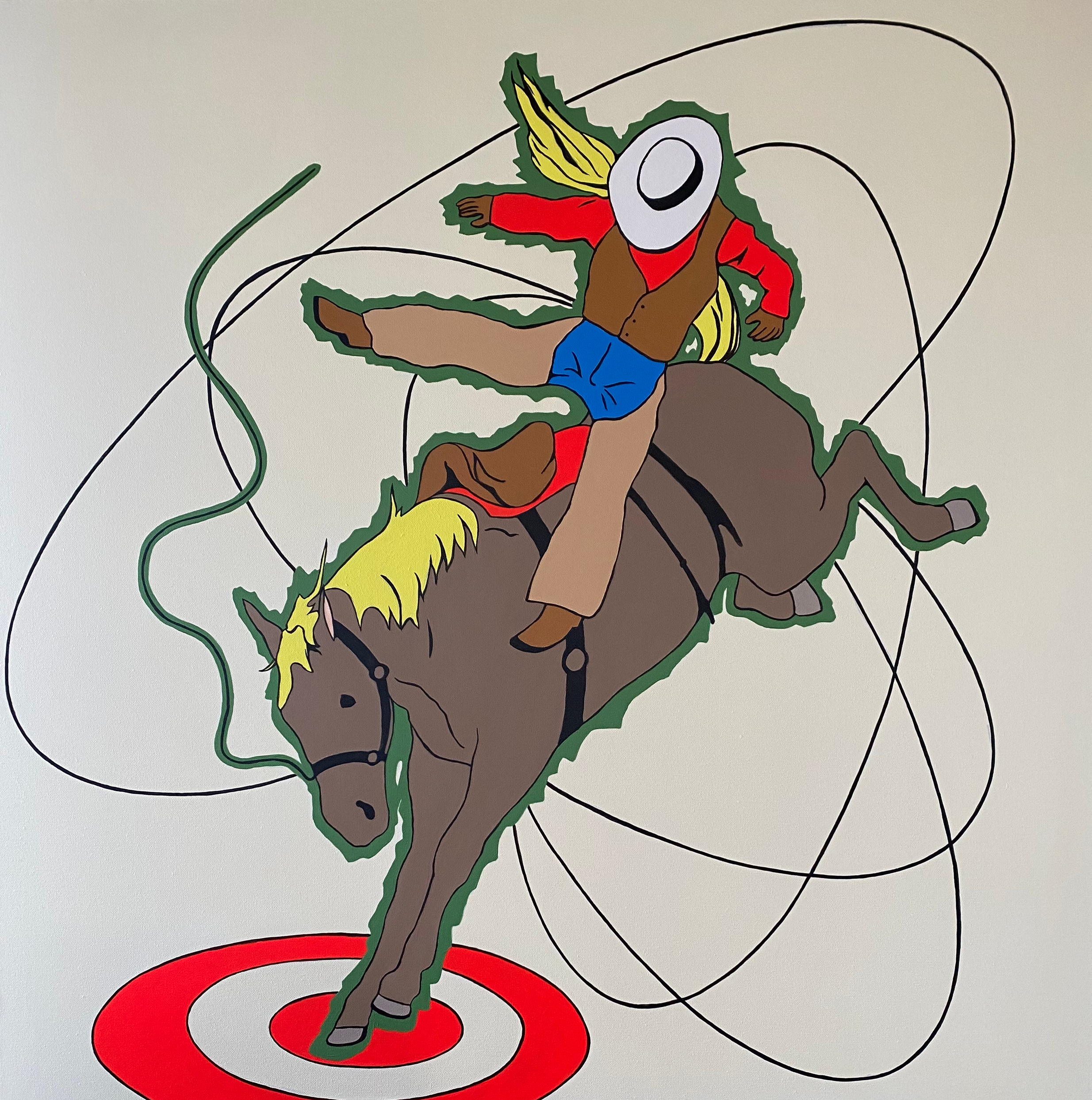 Kick Off What Doesn't Serve You, 36 x 36" Oil on Canvas, 2026