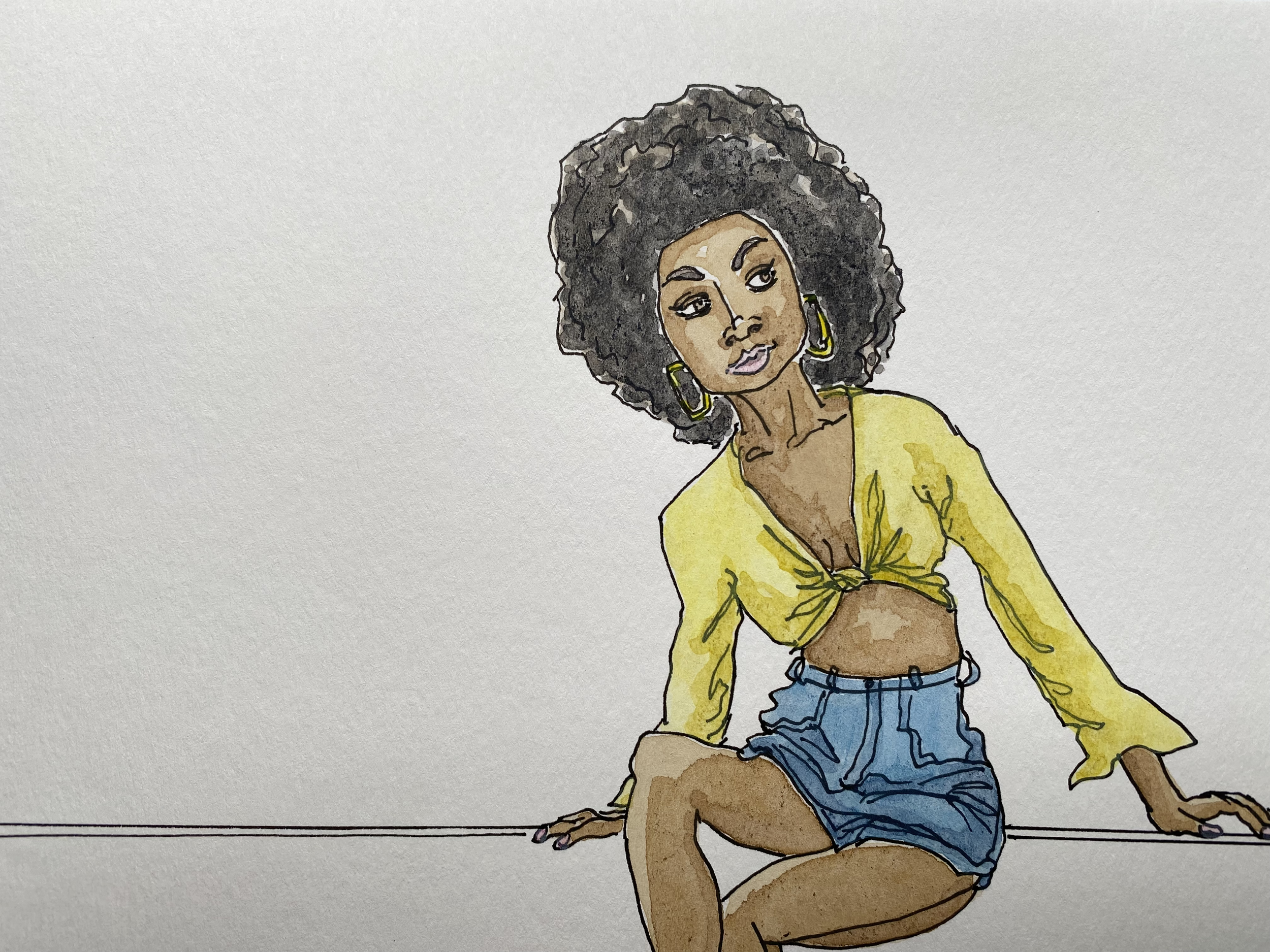 “You Alright?”, 6 x 9” Watercolor Sketch on 140 lb. cold press paper