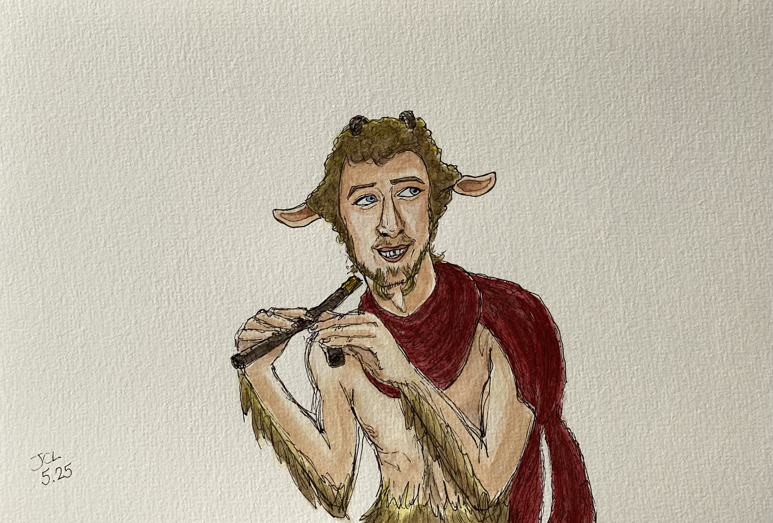 “Play us a song, Mr. Tumnus!” 6 x 9” Watercolor Sketch on90 lb cold press paper