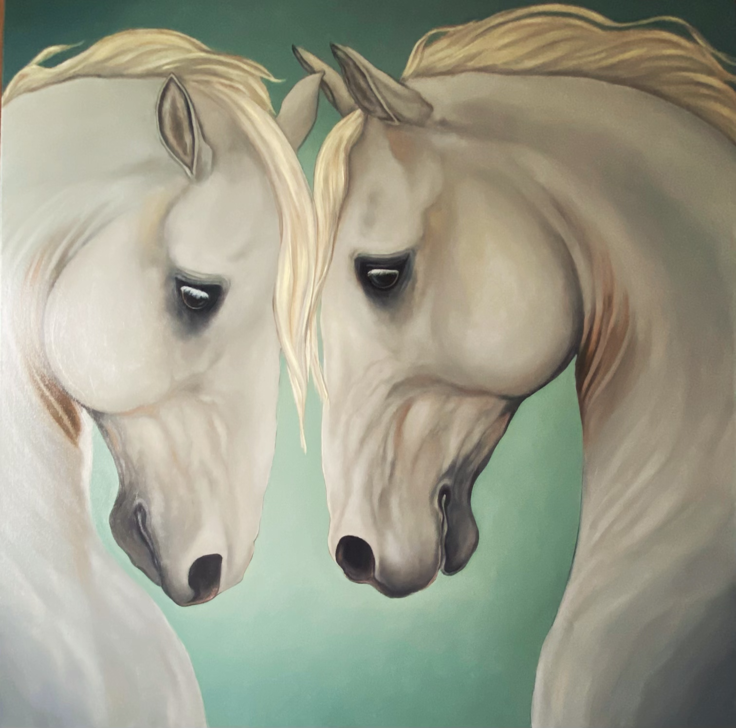 Twin Flames - Smoke & Ash, 36 x 36", Oil on Canvas, 2026