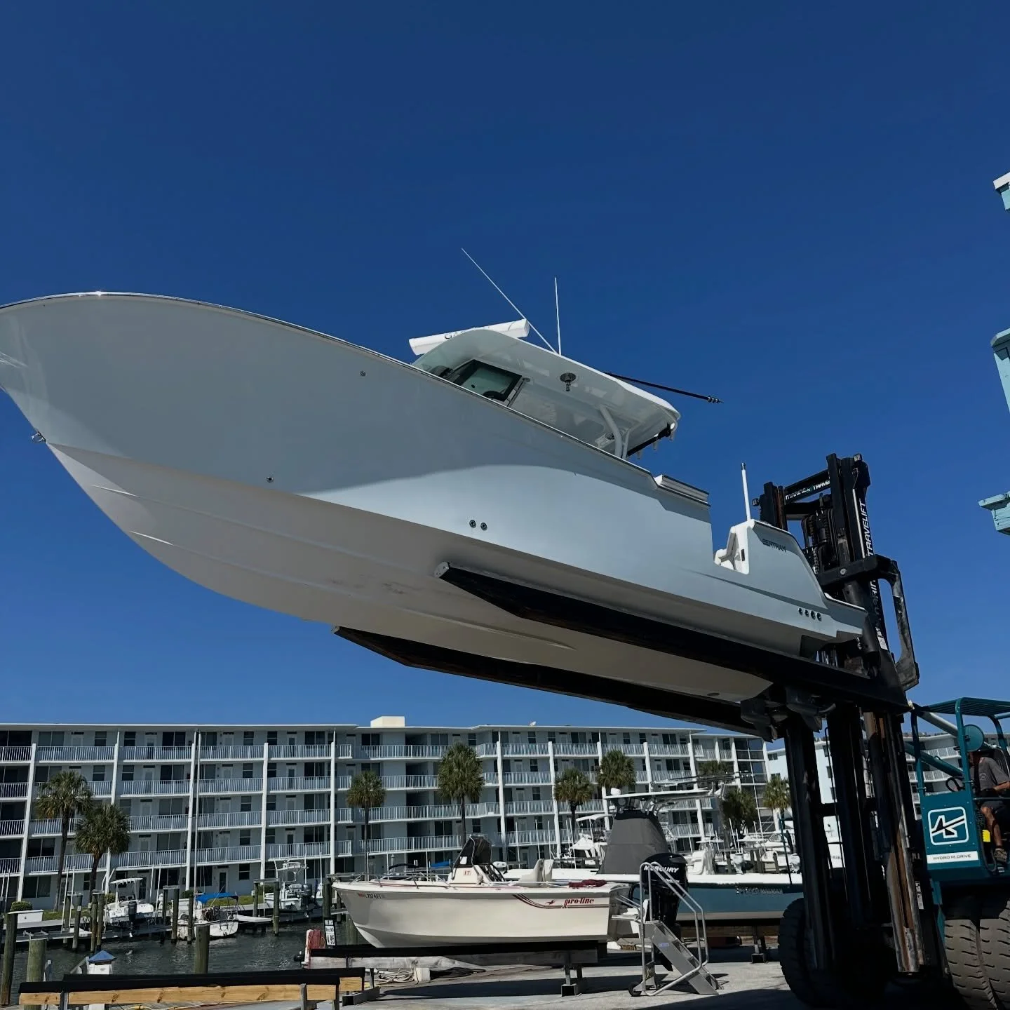 Headed north for the next chapter!

Before settling into a new home, this boat is getting fully dialed in with bottom paint, complete systems check, warranty work, decking, a full detail, and a new name on the transom to top it off.

Setting it up th