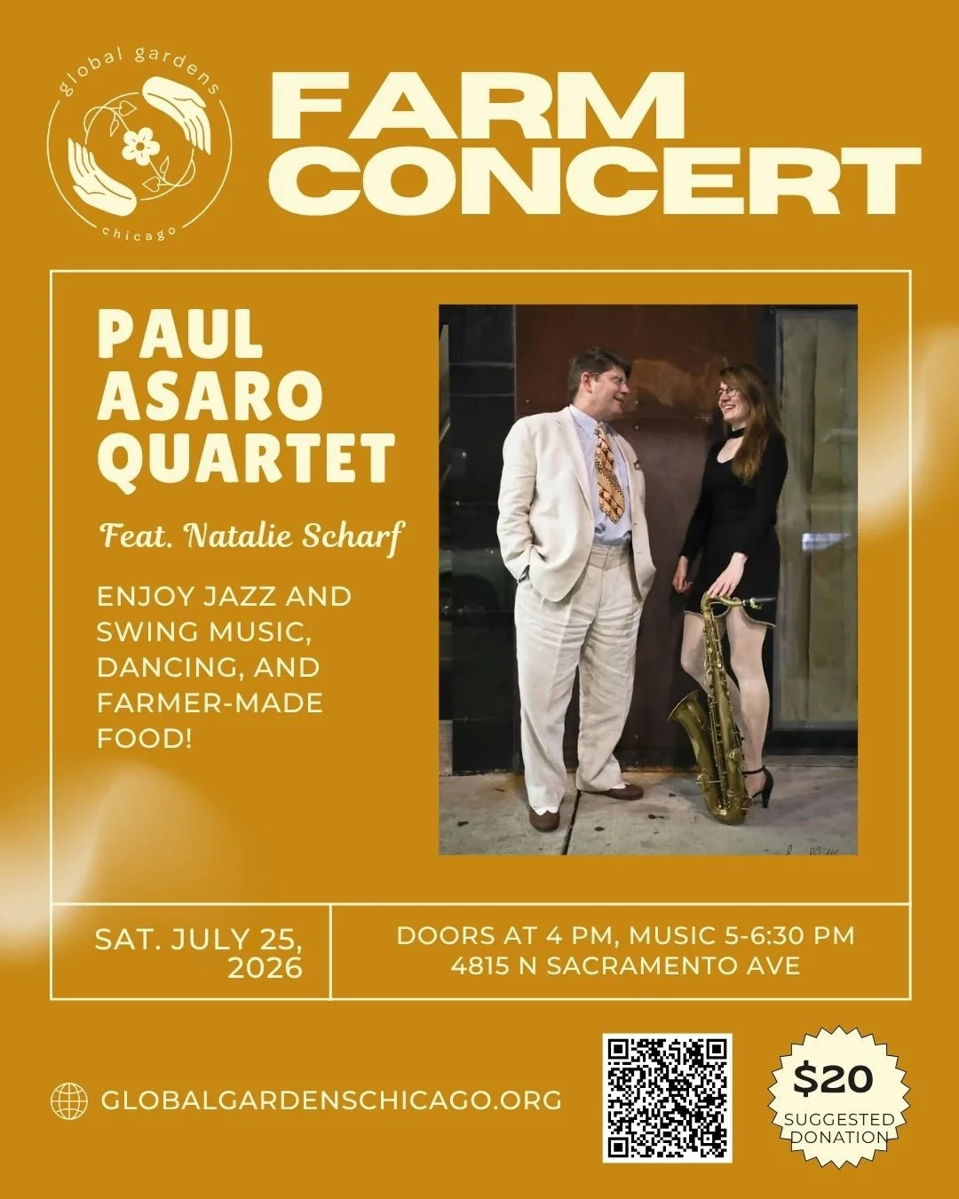 Farm Concert: Paul Asaro Quartet ft. Natalie Scharf