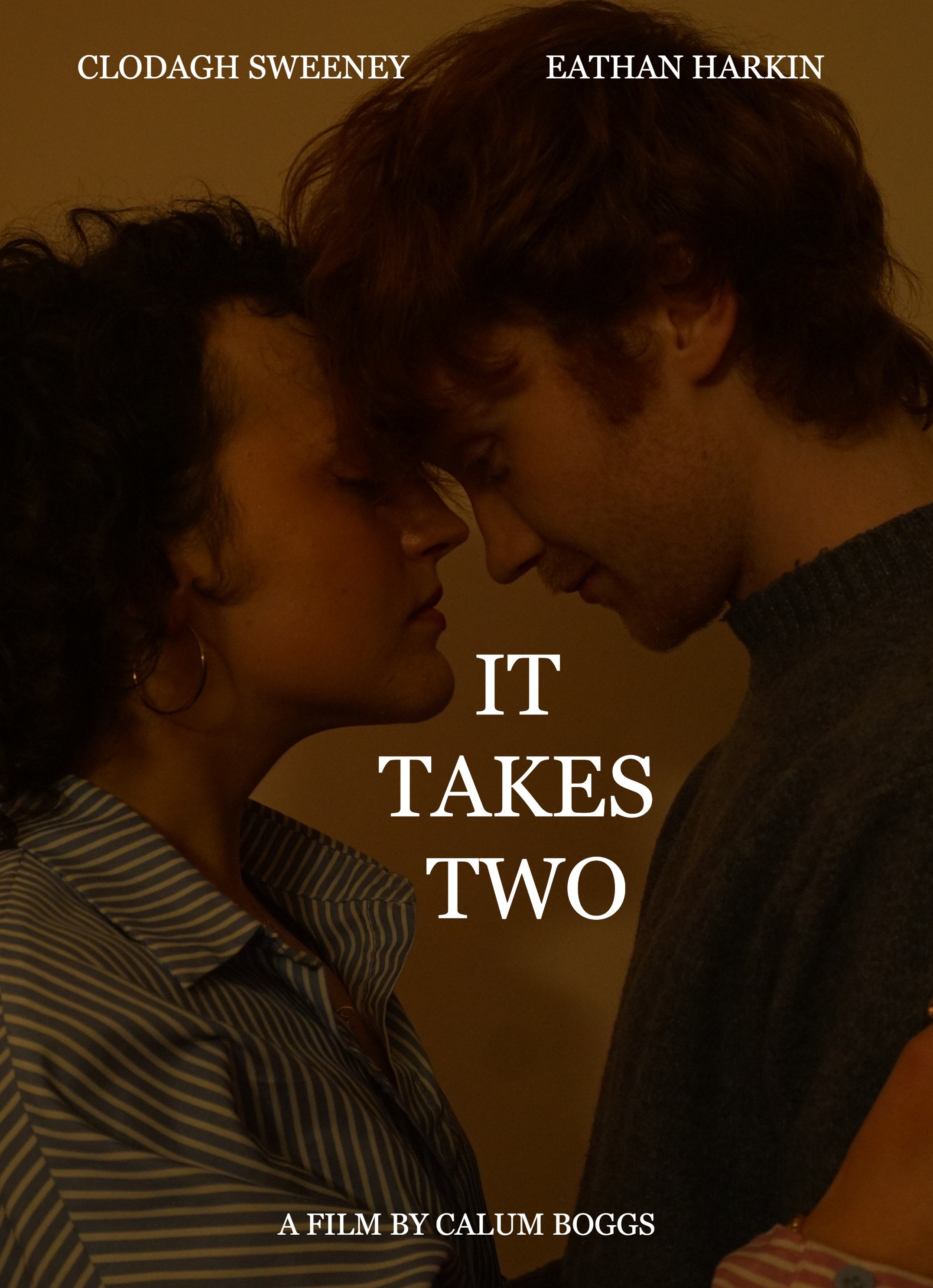 Close-up of a man and woman with foreheads touching and eyes closed, in an intimate pose, with text overlay of film title and credits.