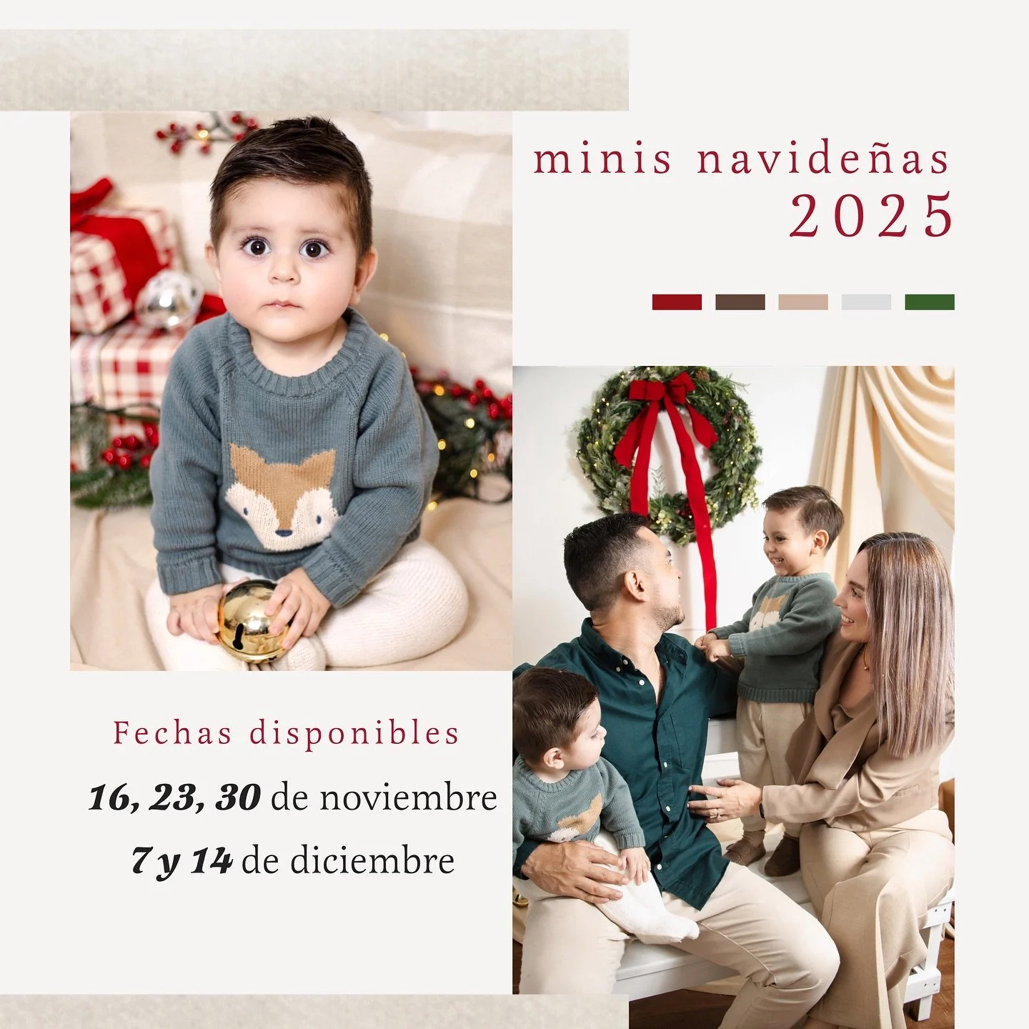 📸🎄Empezamos el 16 de noviembre ‼️Ya puedes apartar tu lugar para las #MinisNavide&ntilde;as2025 🗓 Fechas disponibles: 16 , 23 , 30 noviembre y 07 , 14 diciembre 📍Quer&eacute;taro 

Costo: $2000 MXN
30 min sesi&oacute;n
10 fotograf&iacute;as retoc