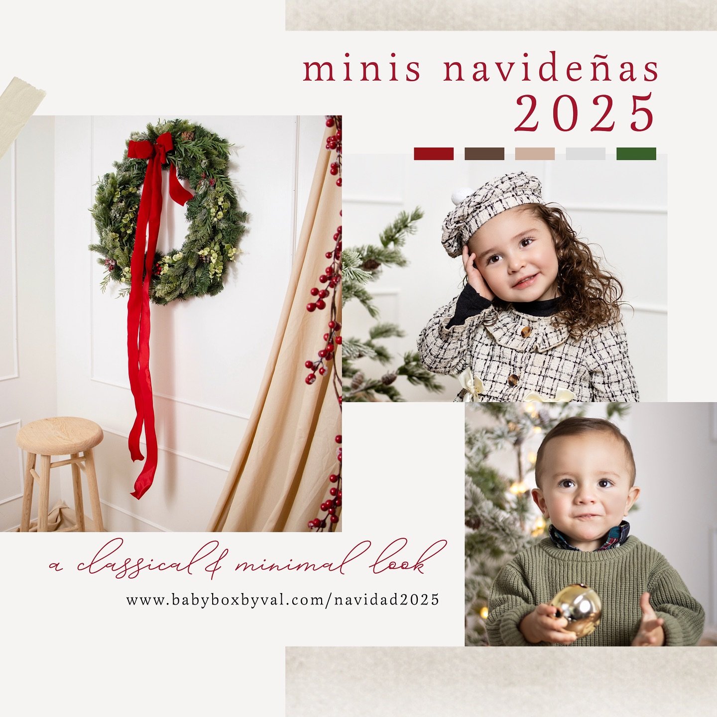 🎄 &iexcl;Ya vienen las Mini Sesiones Navide&ntilde;as 2025 de @babyboxbyval 📸✨Elige tu fecha y aparta tu lugar en el link de la bio 🌟Aprovecha precio de preventa hasta el 31 de octubre 💌www.babyboxbyval.com/navidad2025