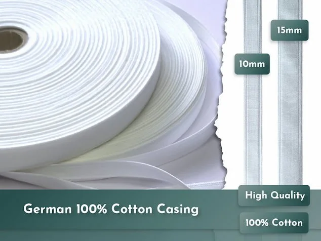 German cotton corset boning casing white