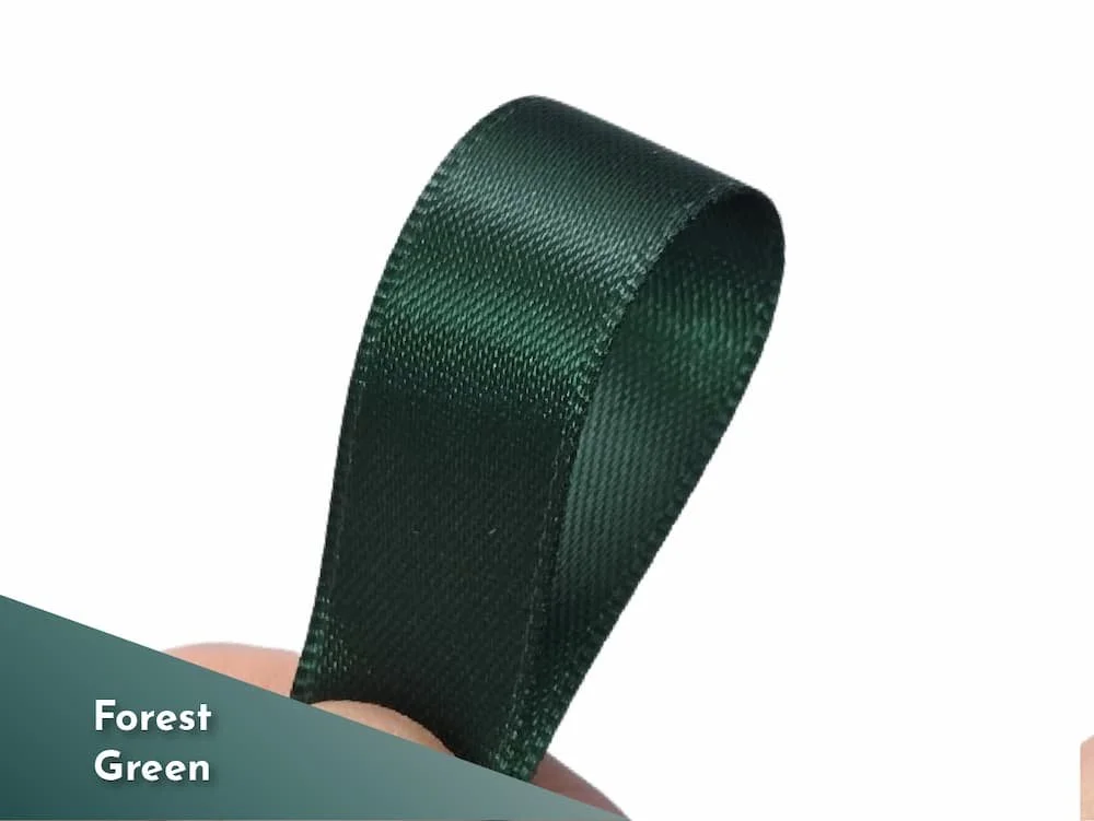 Forest green satin ribbon