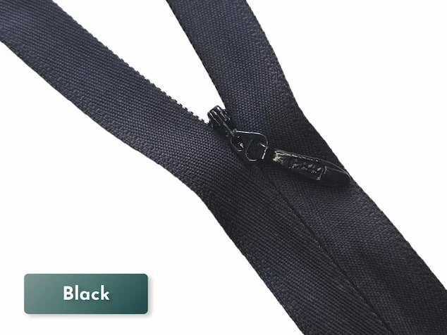 YKK #5 nylon invisible zipper close ended black