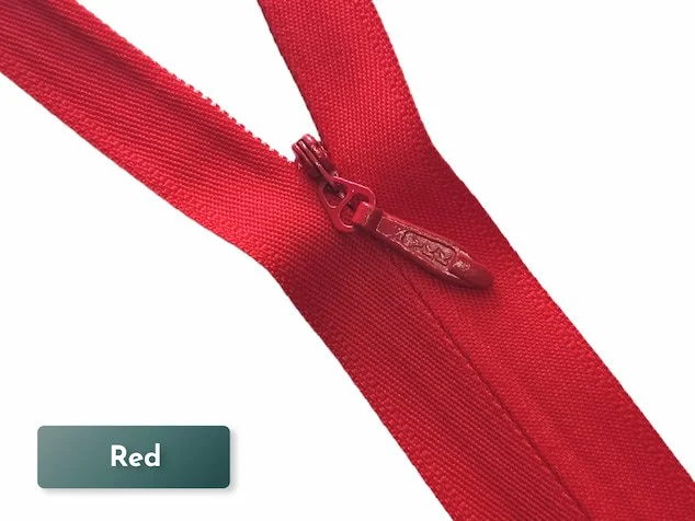YKK #5 nylon invisible zipper open ended red