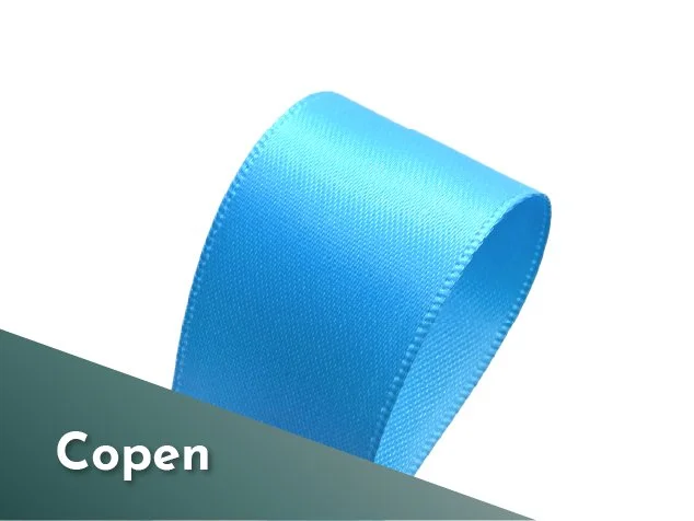 25mm 1 inch double sided satin ribbon polyester sky blue