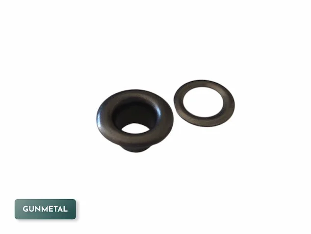 5mm gunmetal metal eyelets with washers